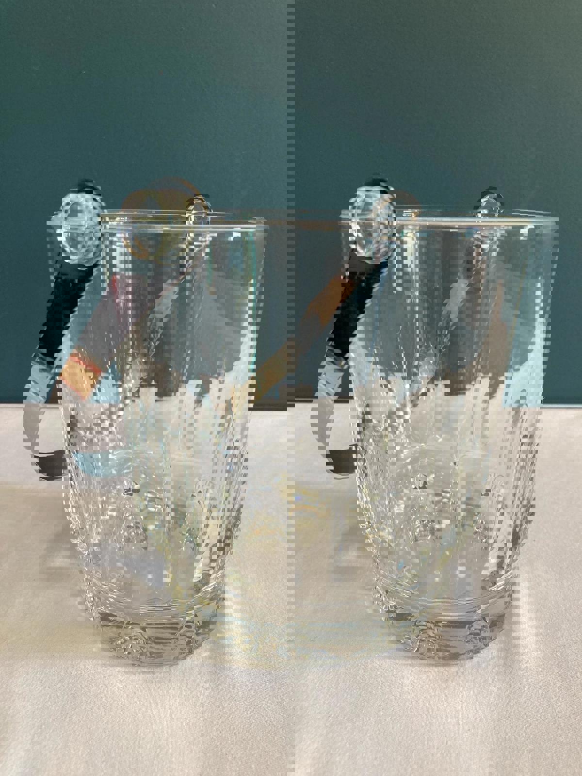 Vintage Crystal Ice Bucket with Removable Handle