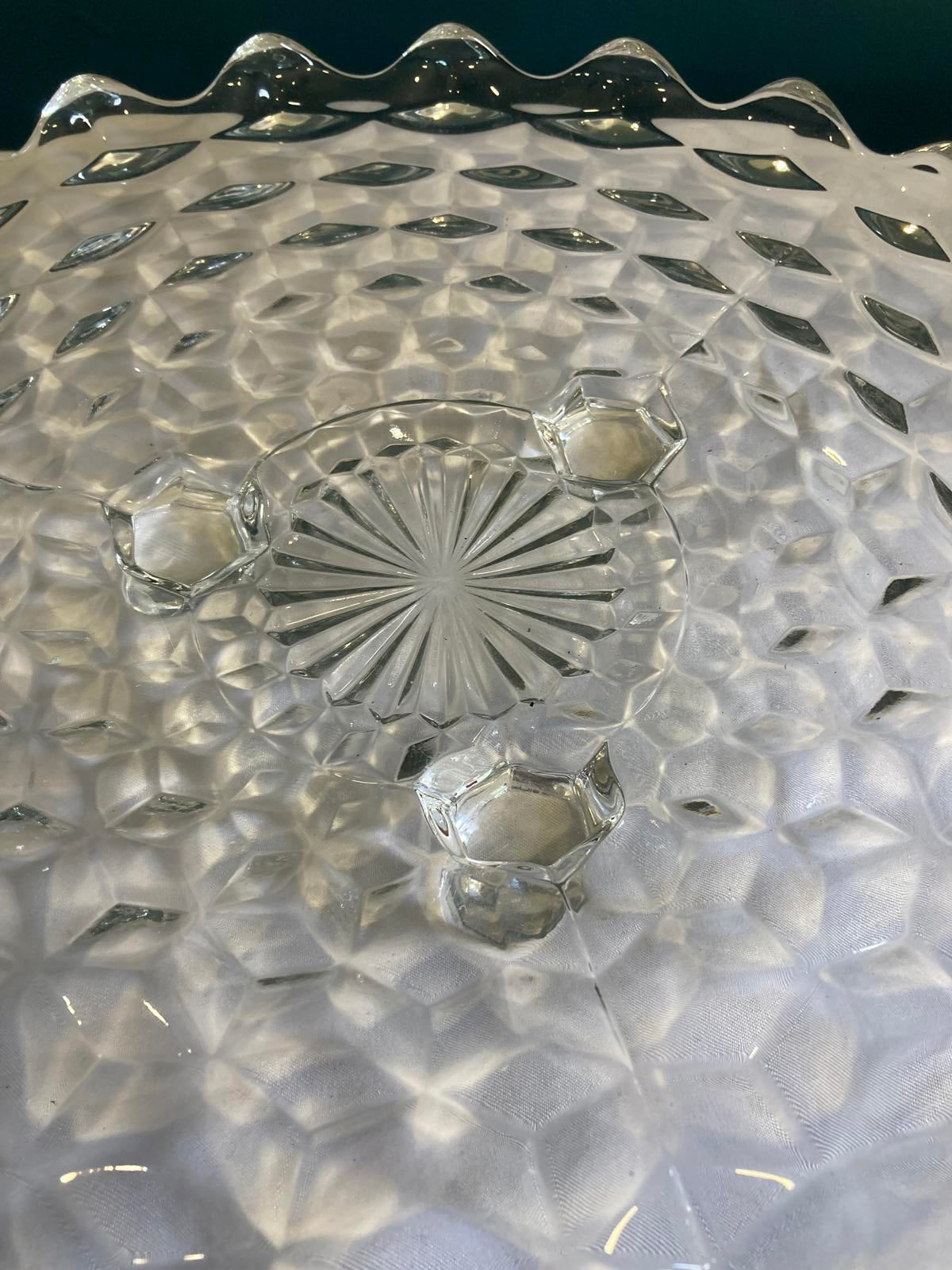 Vintage Fostoria Cubist Footed Platter