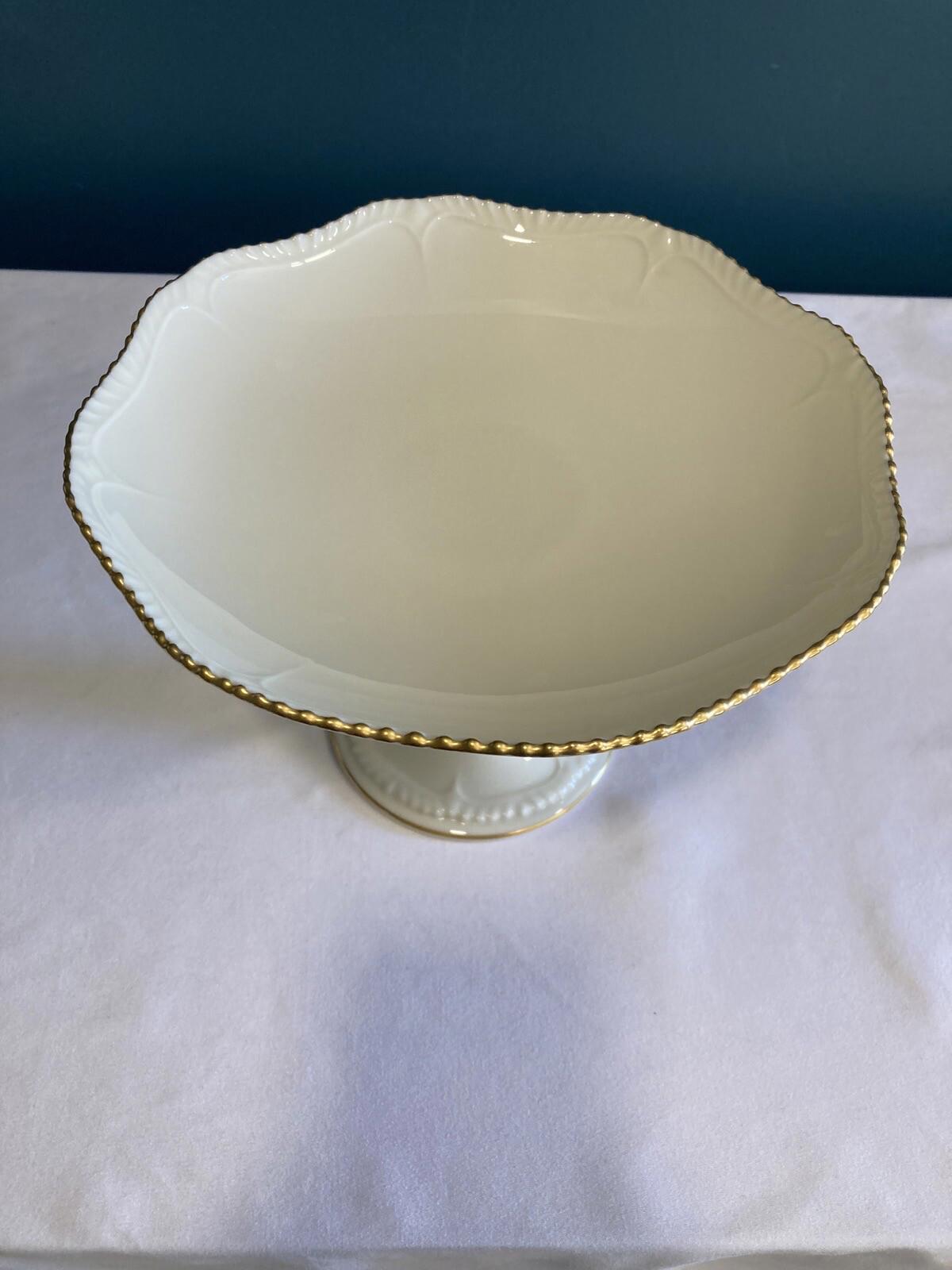 Vintage Lenox Gold Rimmed Cake Stand – Made in USA – 9"