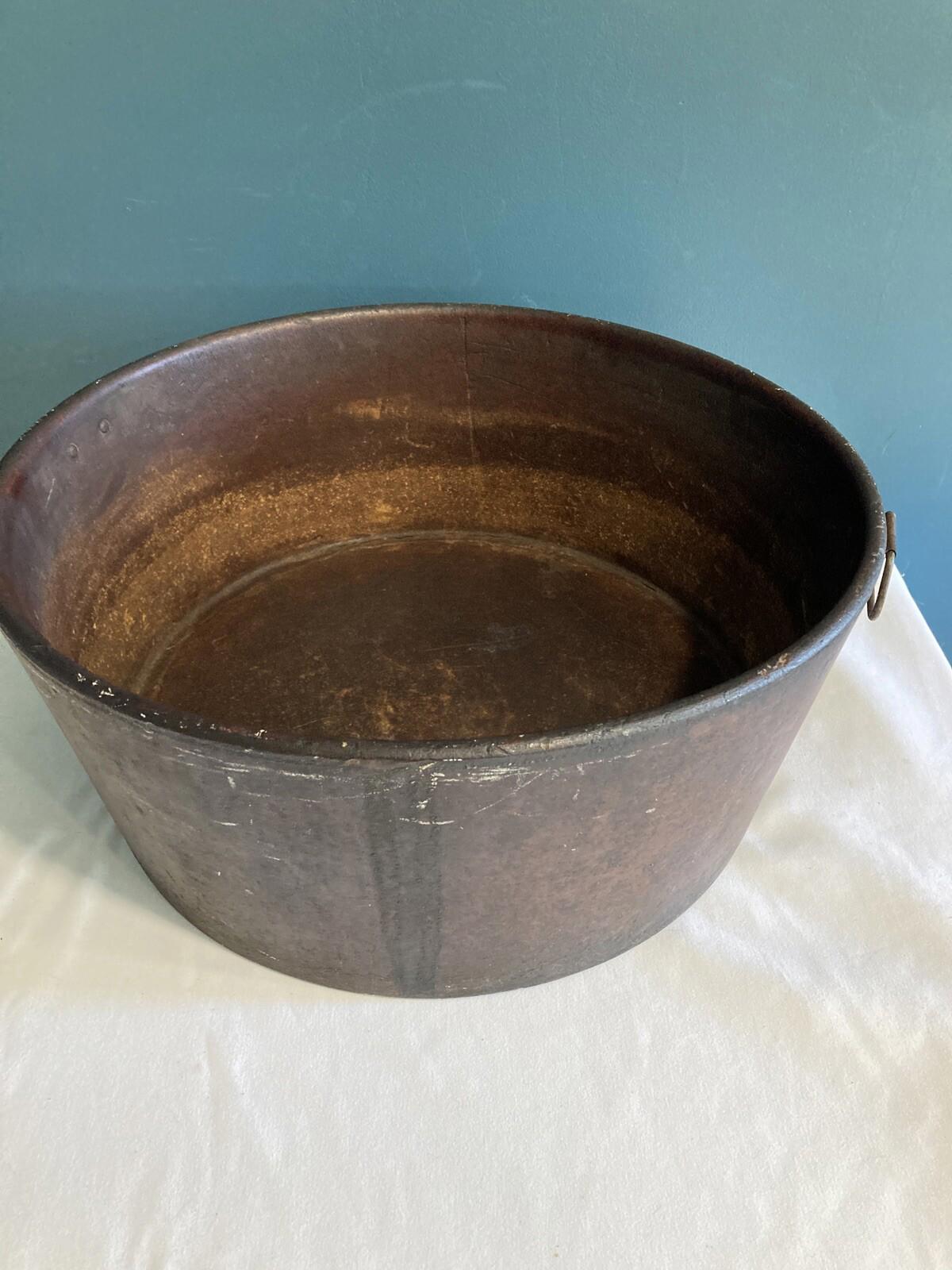 Antique Primitive 1800s Fibre Bowl with Handles – United Industrial 16” USA Made