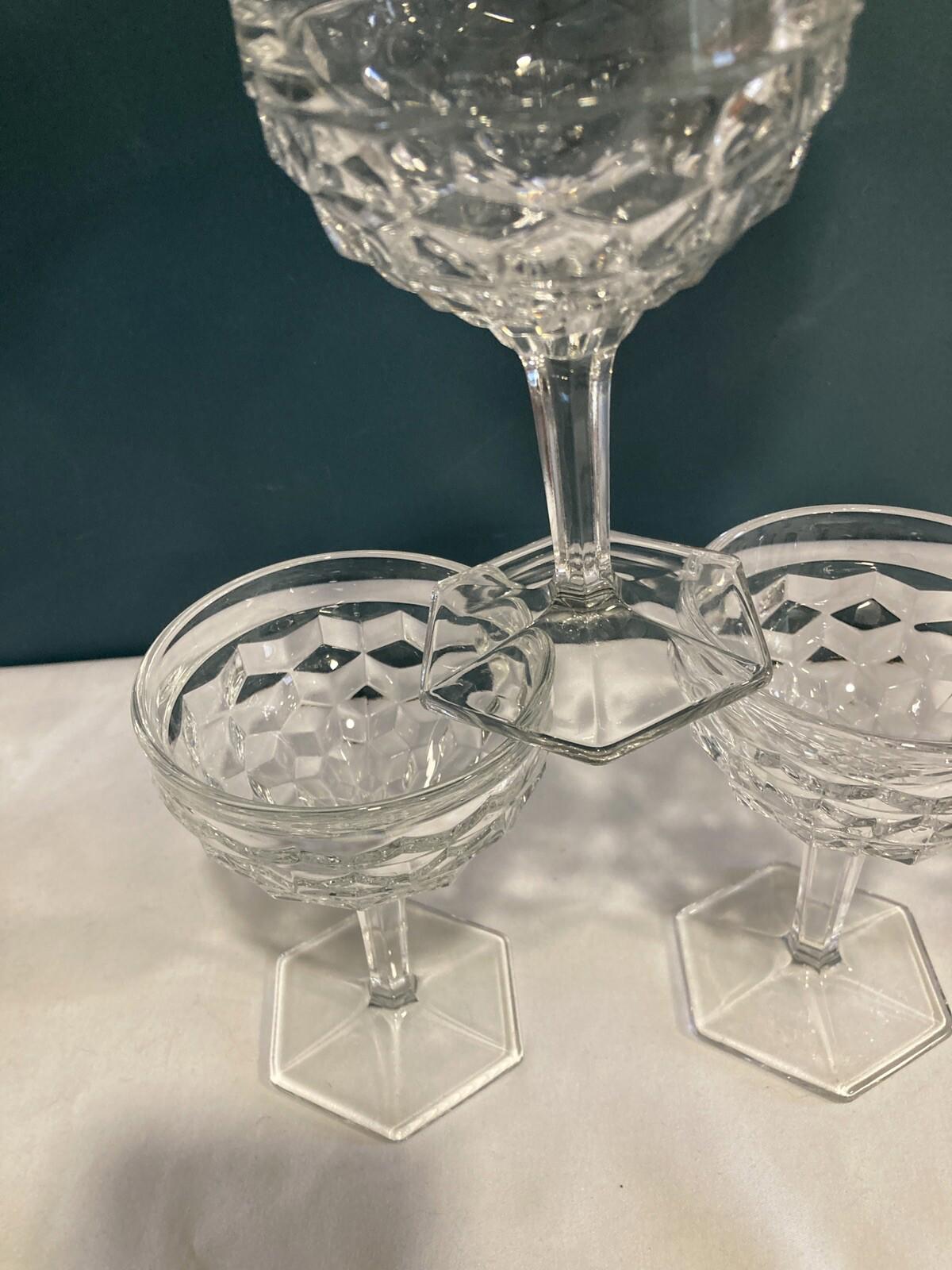 Set of 6 Fostoria American Tall Sherbet Dessert Glasses – Cubist Champagne Coupe