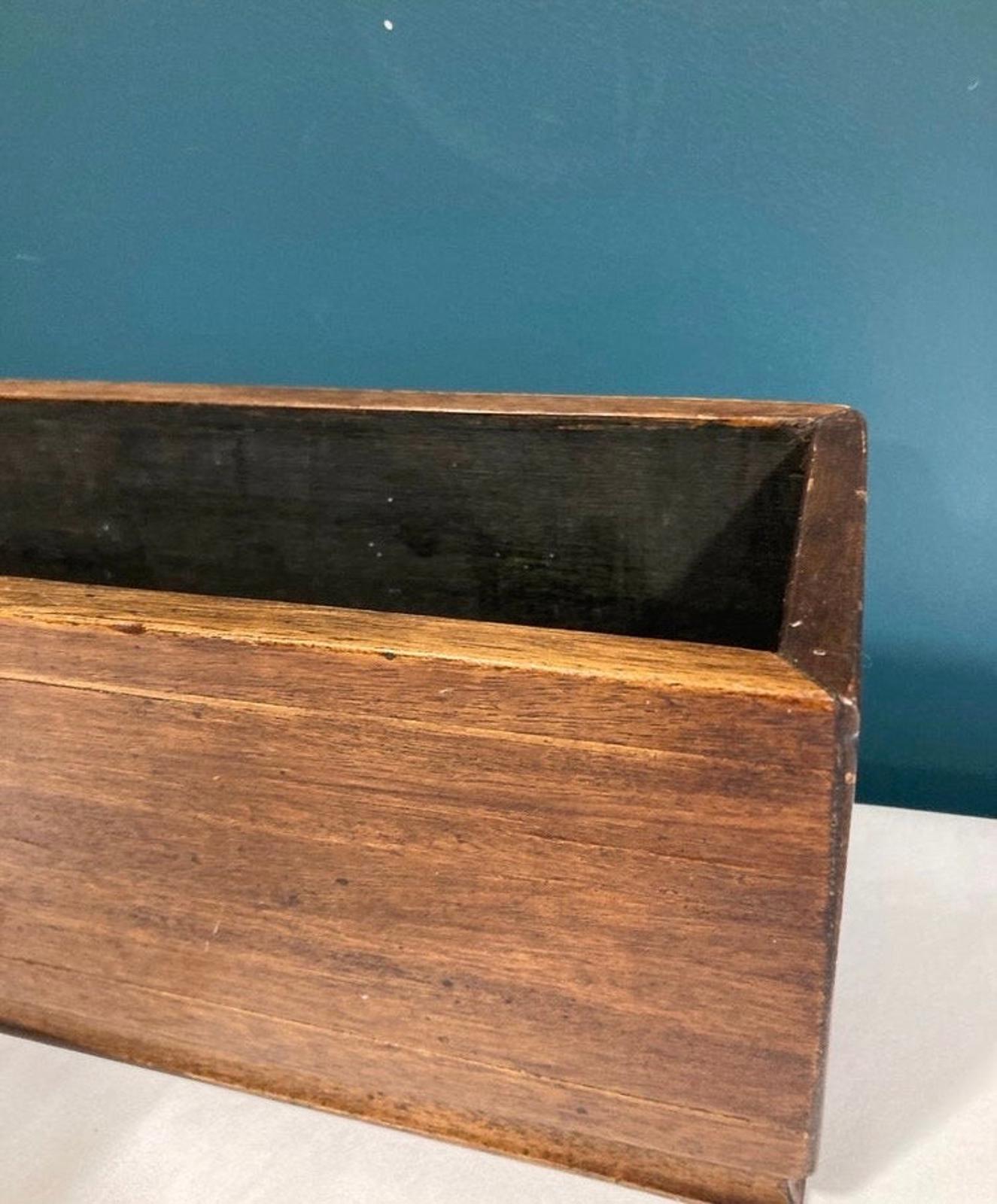 Vintage Wood Box With Brass Greek Scene
