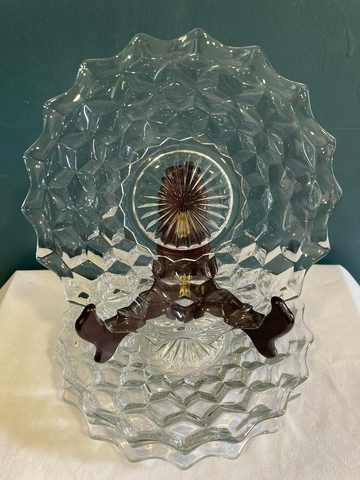 Fostoria Cubist Glass Salad Plates , Set of 4