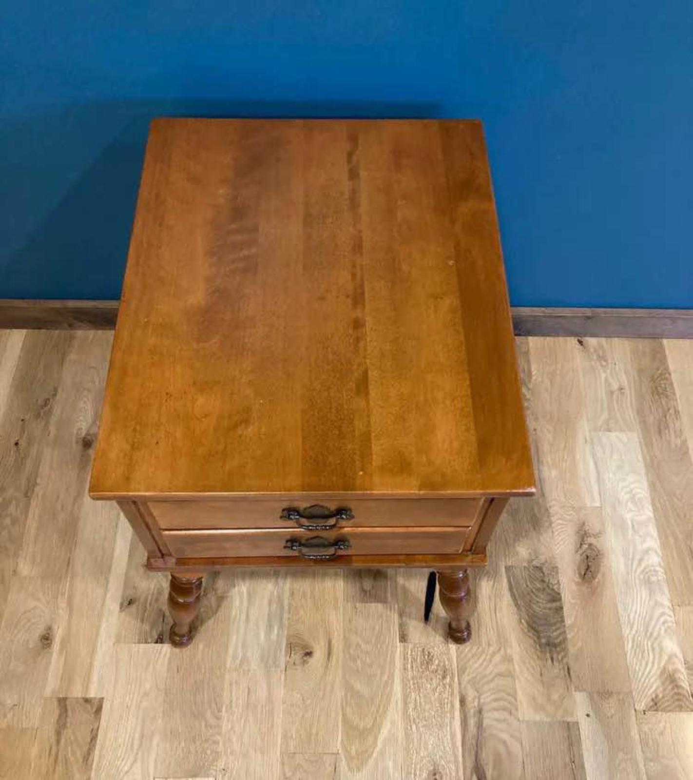 Midcentury Ethan Allen 2-Drawer Side Table