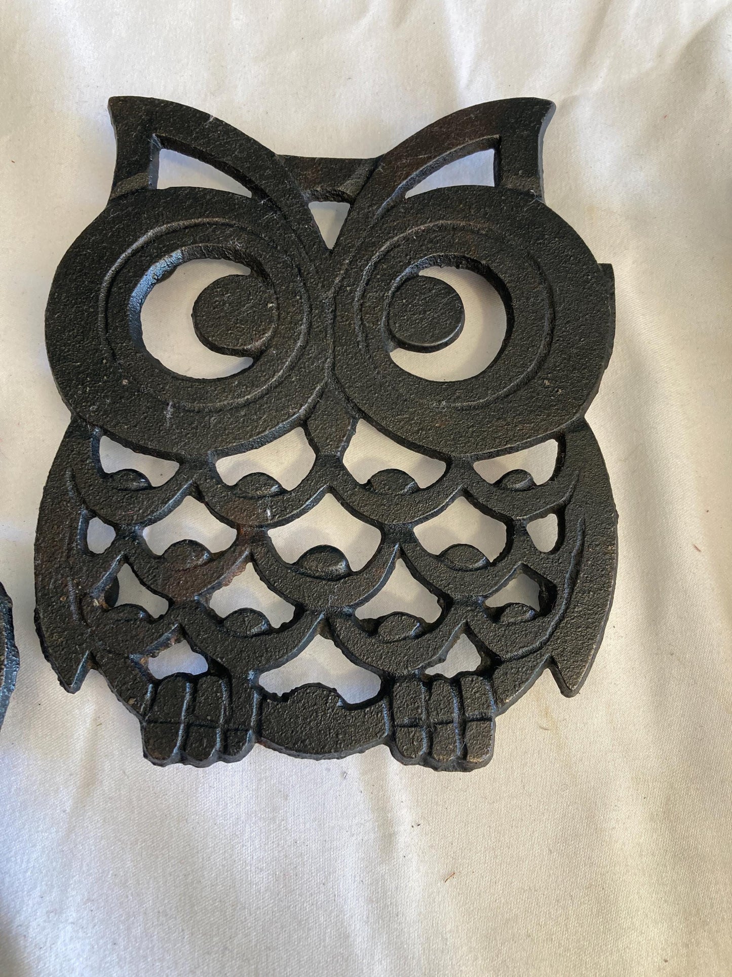 Vintage Cast Iron Owl Trivets