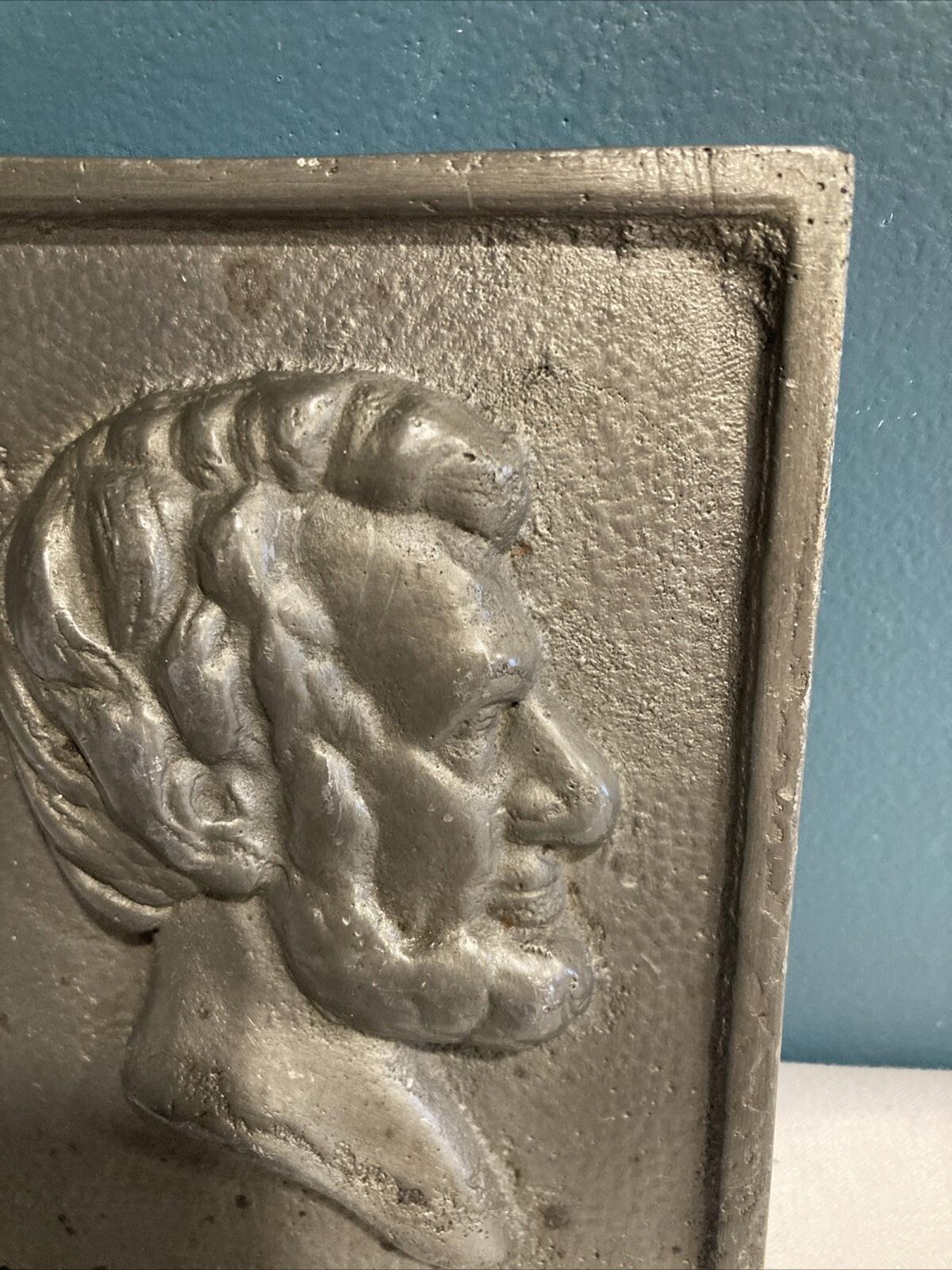 Midcentury Abraham Lincoln Metal Relief Wall Plaque – Vintage Americana Wall Art