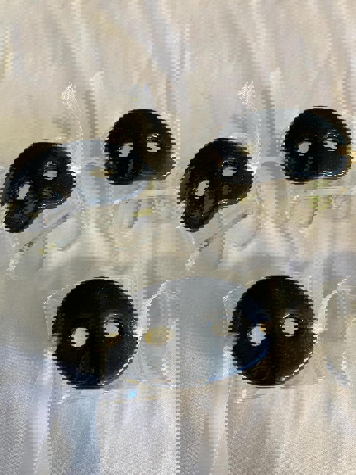 Vintage Shafford Masquerade Mask Napkin Rings (Set of 7) | Ceramic & Ribbon Detail | Vintage Finds