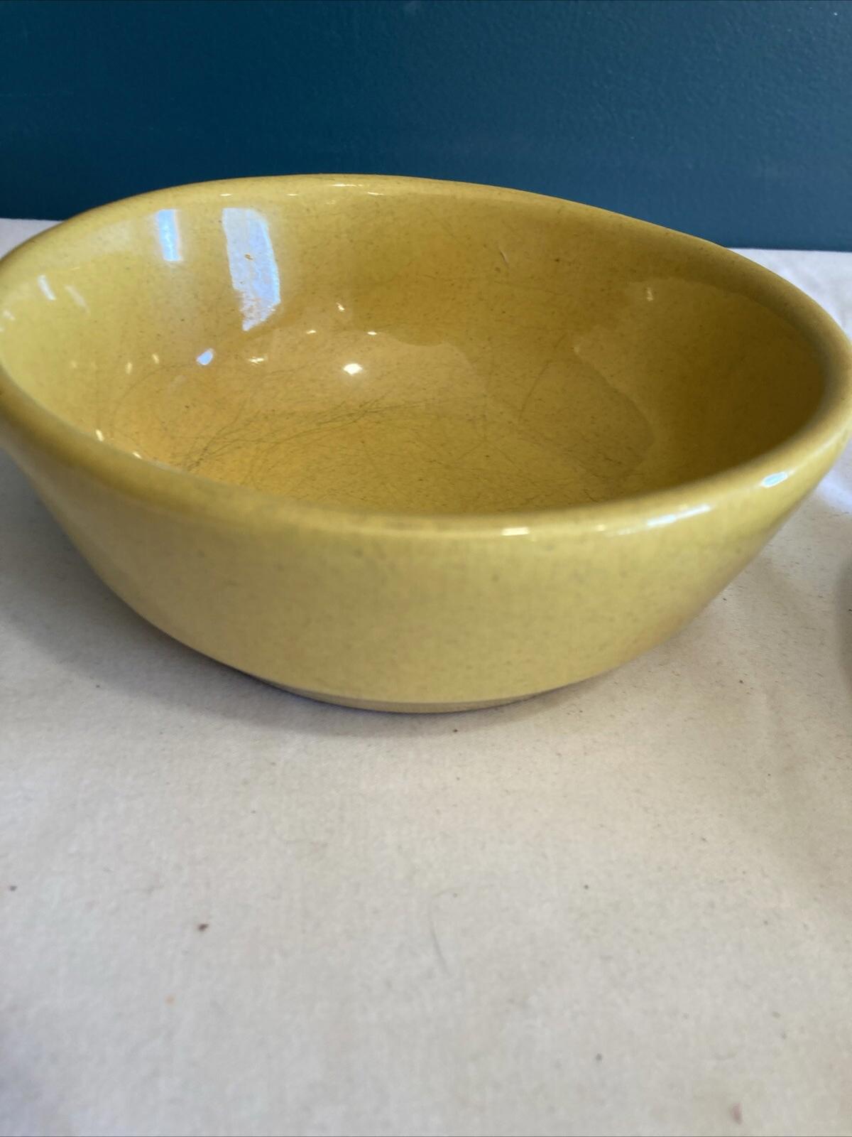 Set of 2 Vintage Frankoma Bowls – Autumn Yellow 5.5” Dinnerware – Rustic Pottery