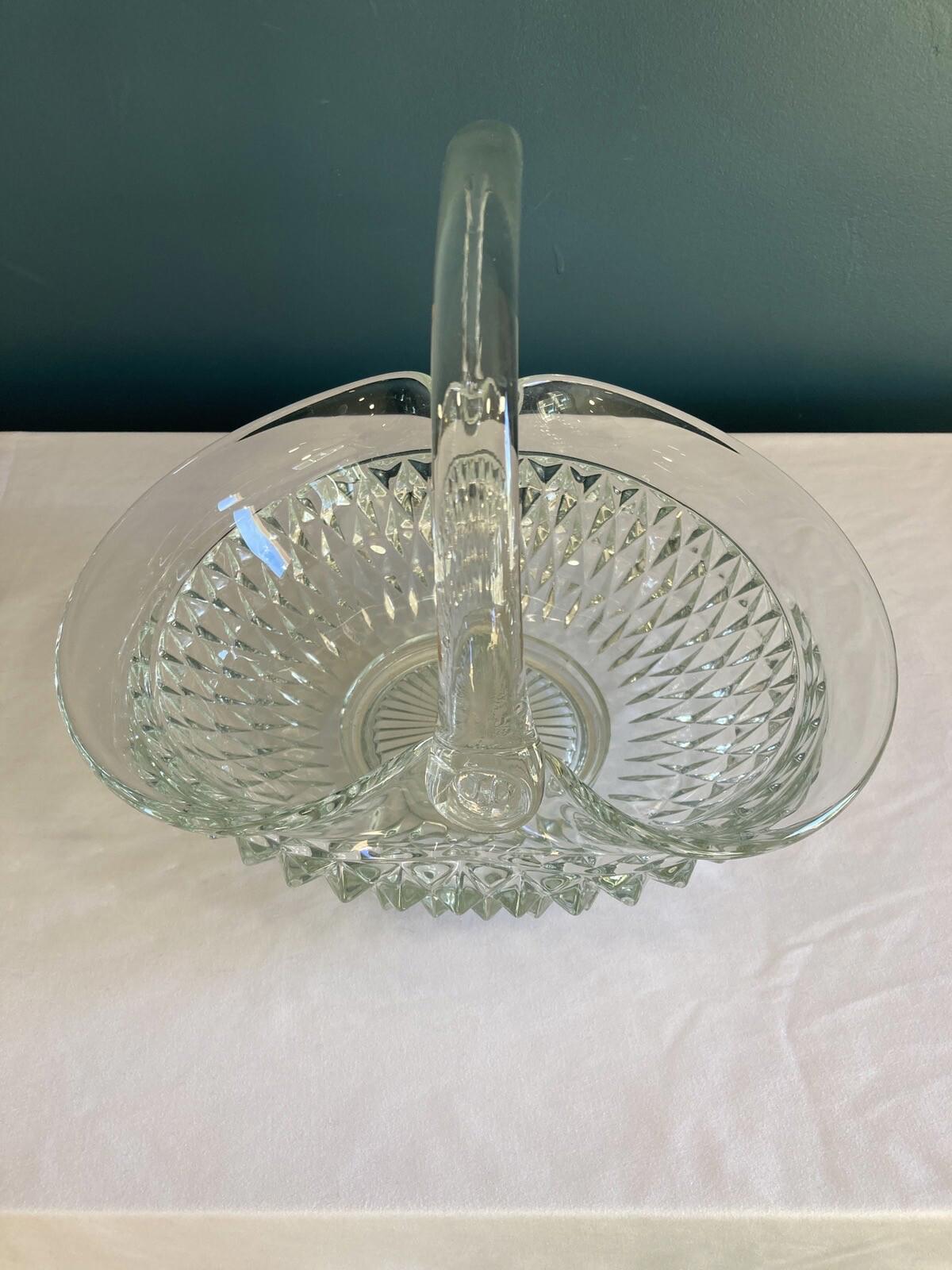 Vintage Indiana Glass Diamond Point Basket – Tiara Exclusive MCM