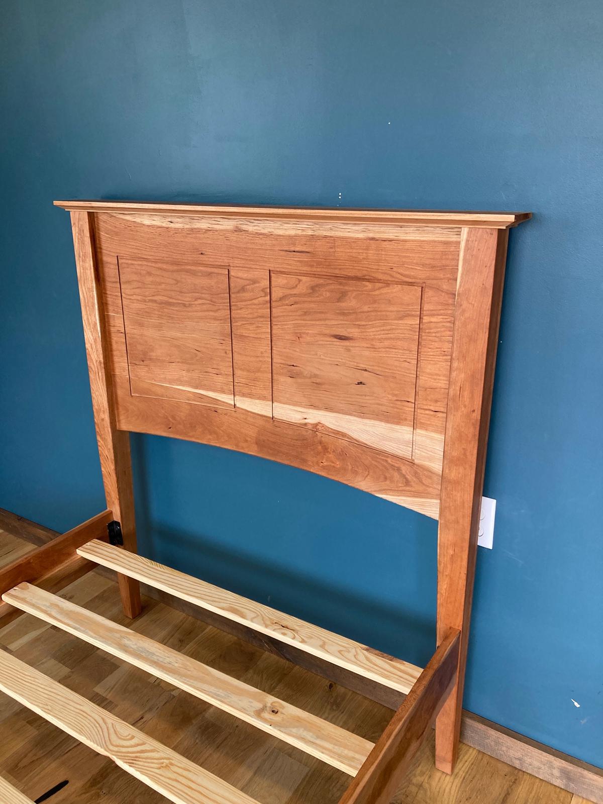 Solid Cherry Wood Shaker Style Bed Frame