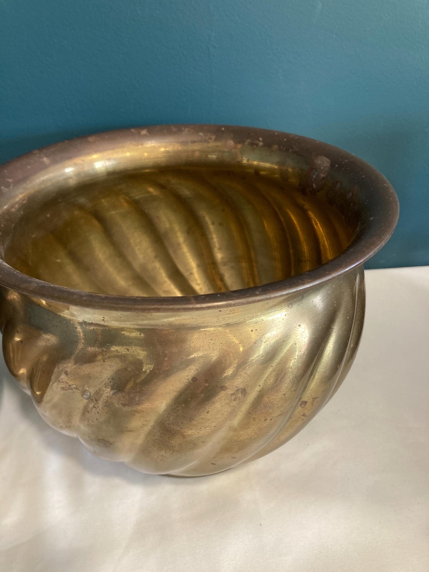 Vintage Brass Planters, Set of 2