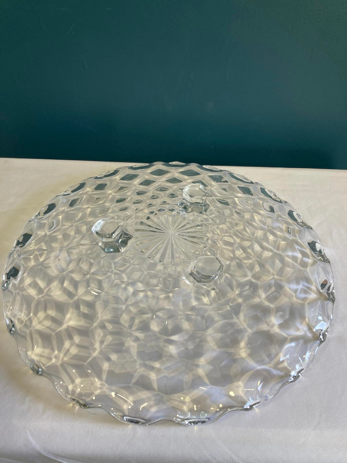 Vintage Fostoria Cubist Footed Platter