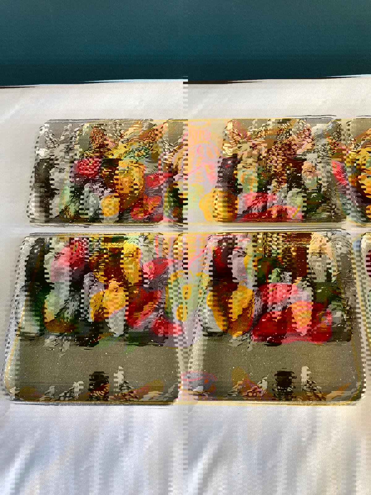 Vintage Japanese Hand Painted Resin Trays – Set of 4