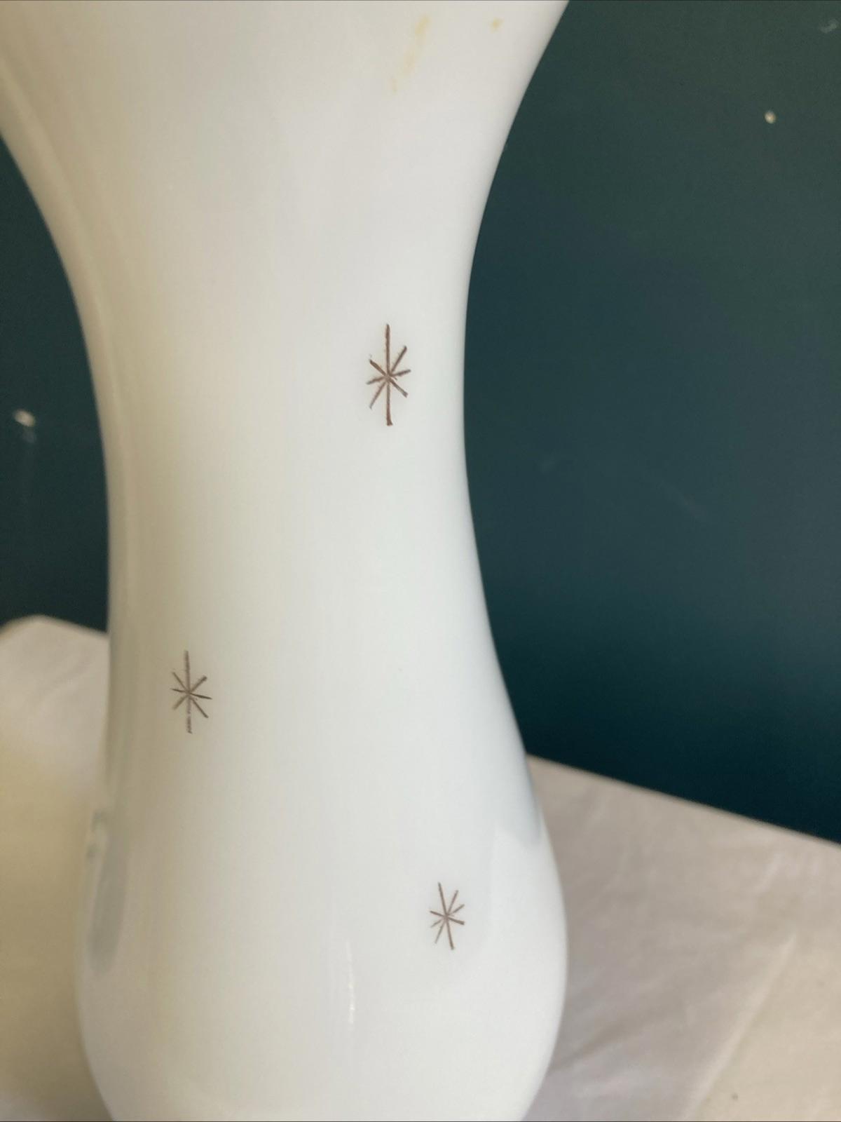 Vintage Milk Glass Oil Lamp Shade with Gold Starbursts – 10”