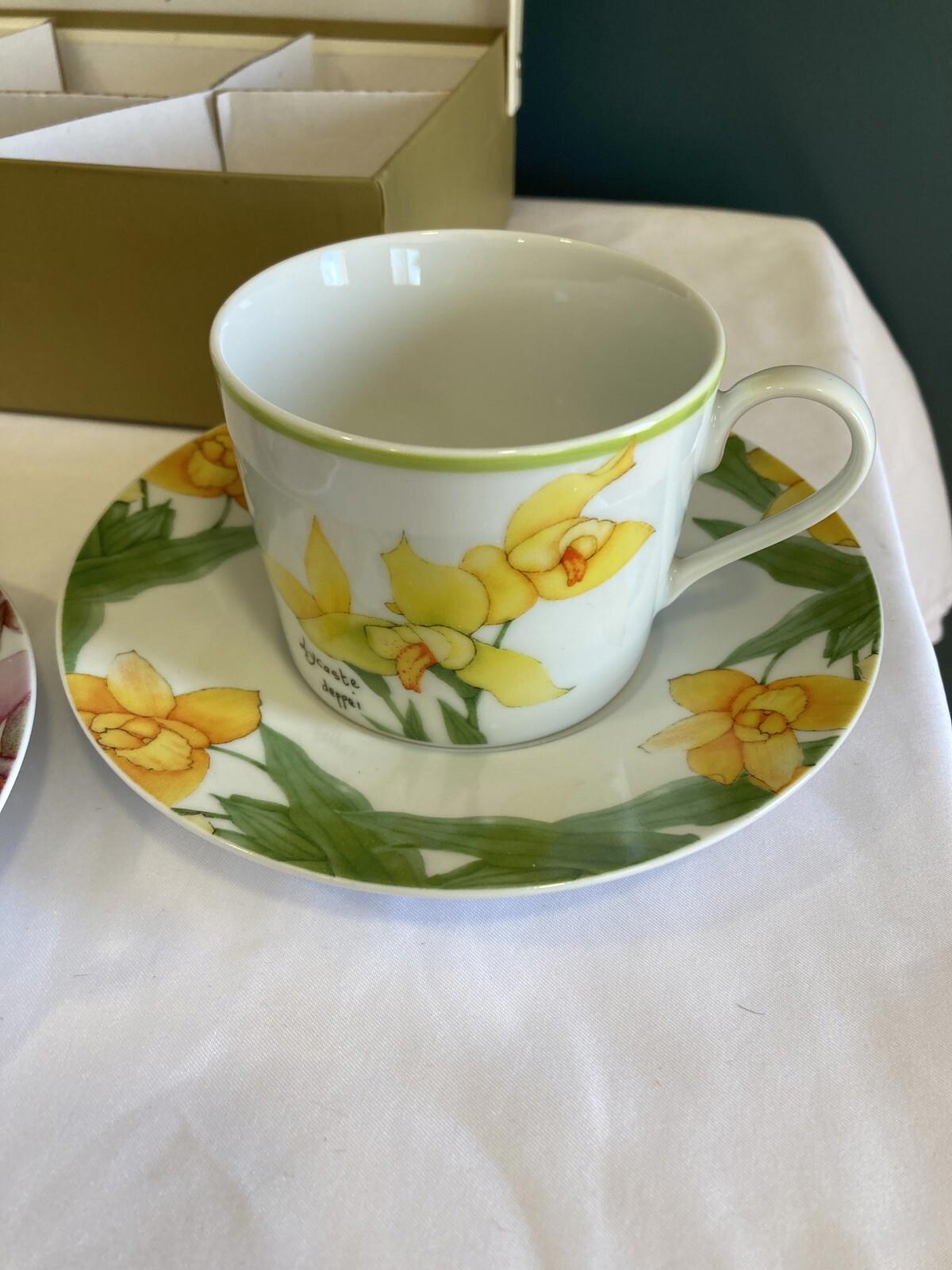 Trazos Criollos Orquídeas Botanical Plates & Cups Set – Santo Domingo –