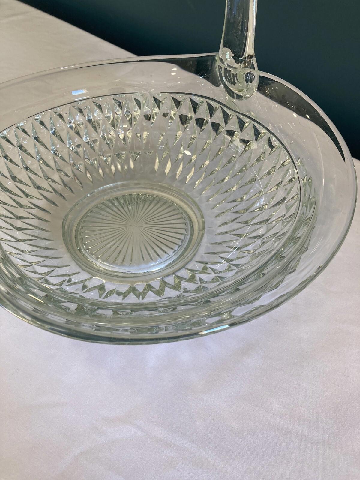 Vintage Indiana Glass Diamond Point Basket – Tiara Exclusive MCM