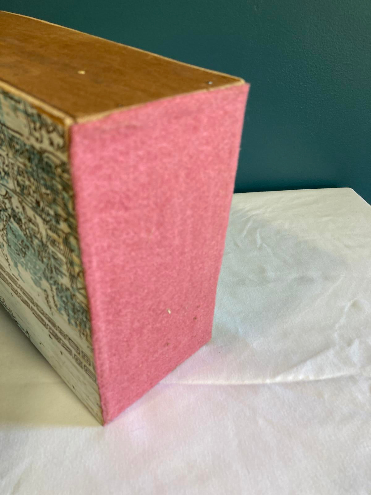 Vintage Mid-Century Printed Wooden File Holder