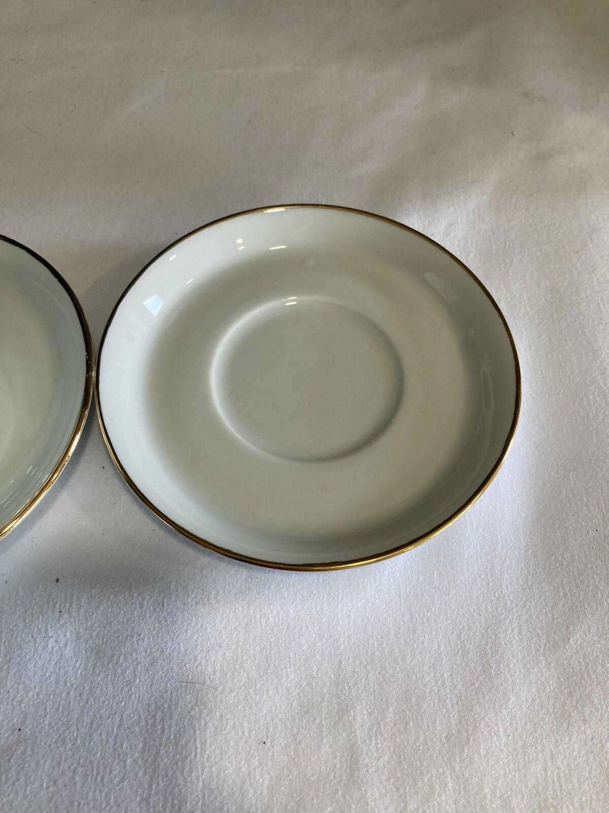 Vintage LPA Italy Demitasse Cups & Saucers – Set of 2 Espresso Cups with Gold Trim