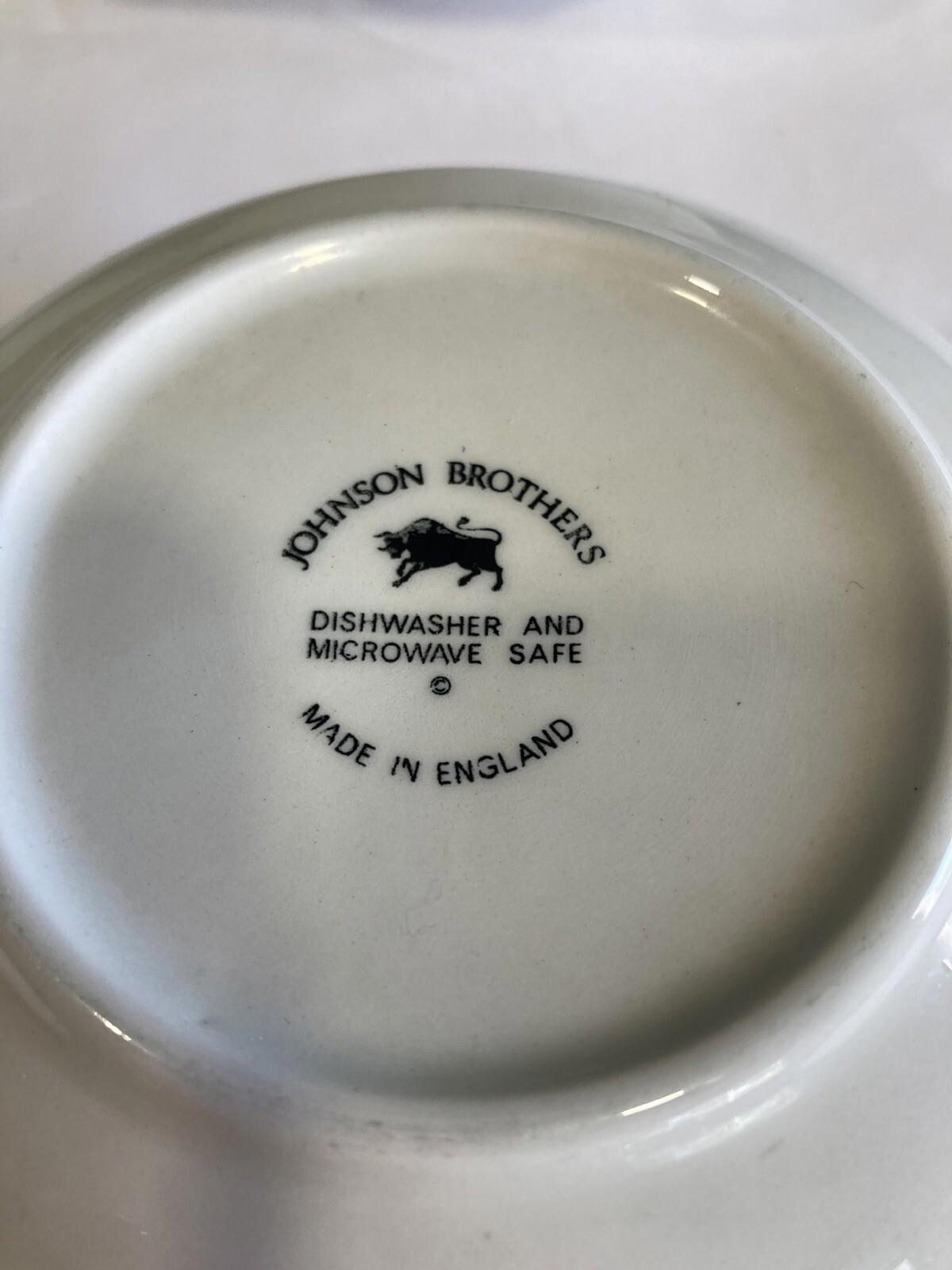 Johnson Brothers Heritage White Cereal Bowls – Set of 4, 5.75” Beaded Rim England