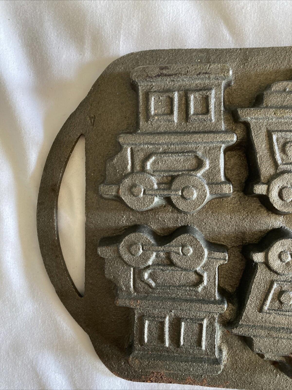 Vintage Cast Iron Heavy Train Set Candy Chocolate Cookie 3D Mold