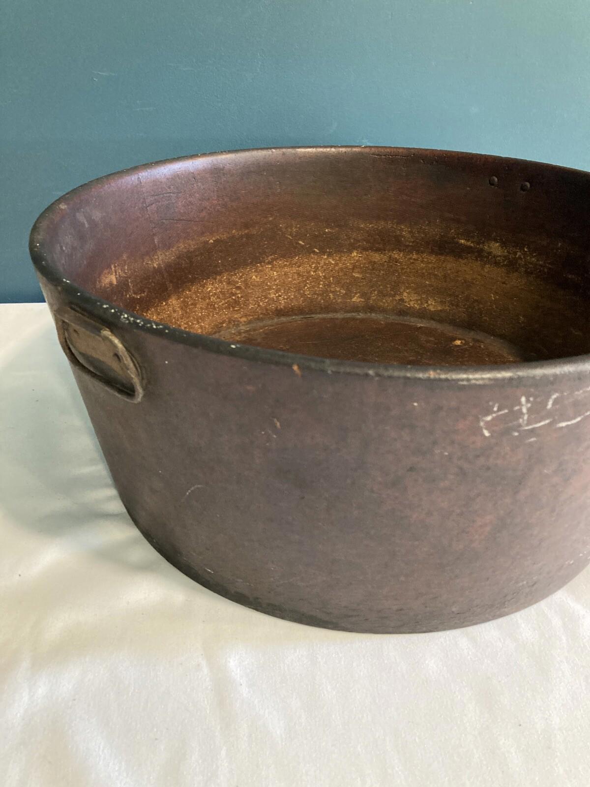 Antique Primitive 1800s Fibre Bowl with Handles – United Industrial 16” USA Made