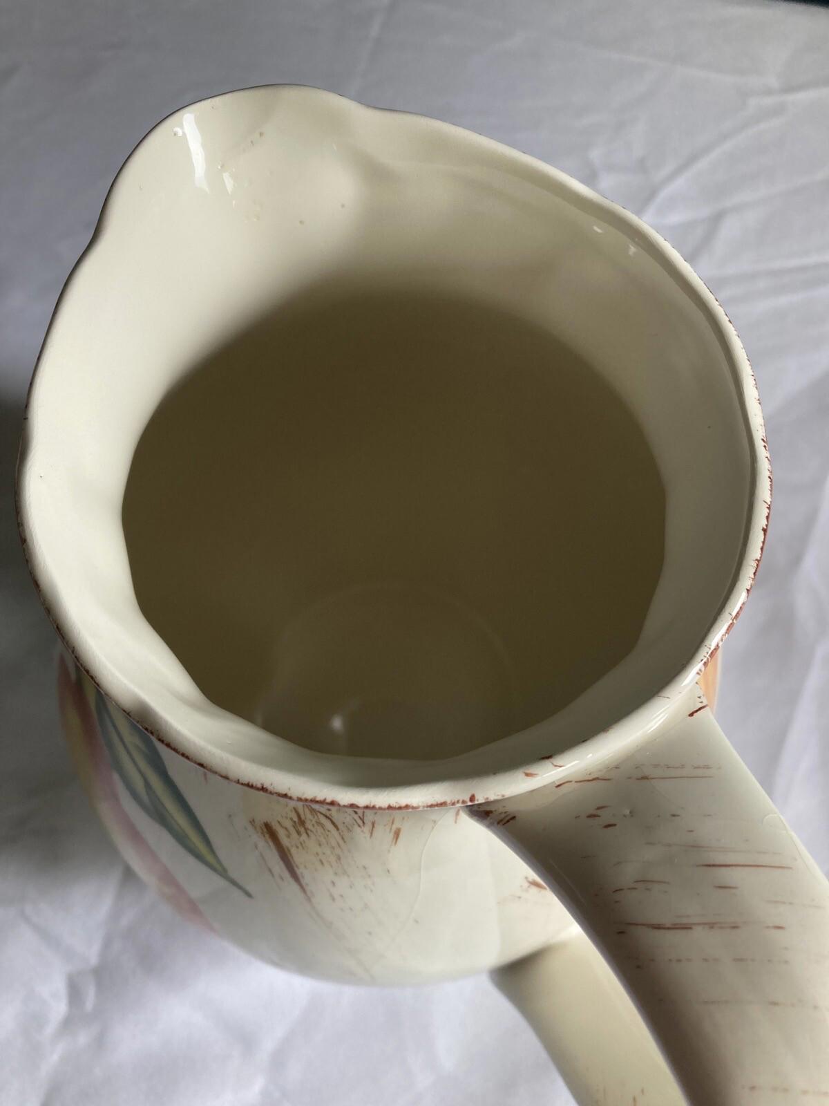 Vintage WCL French Country Pear & Grape Ceramic Pitcher