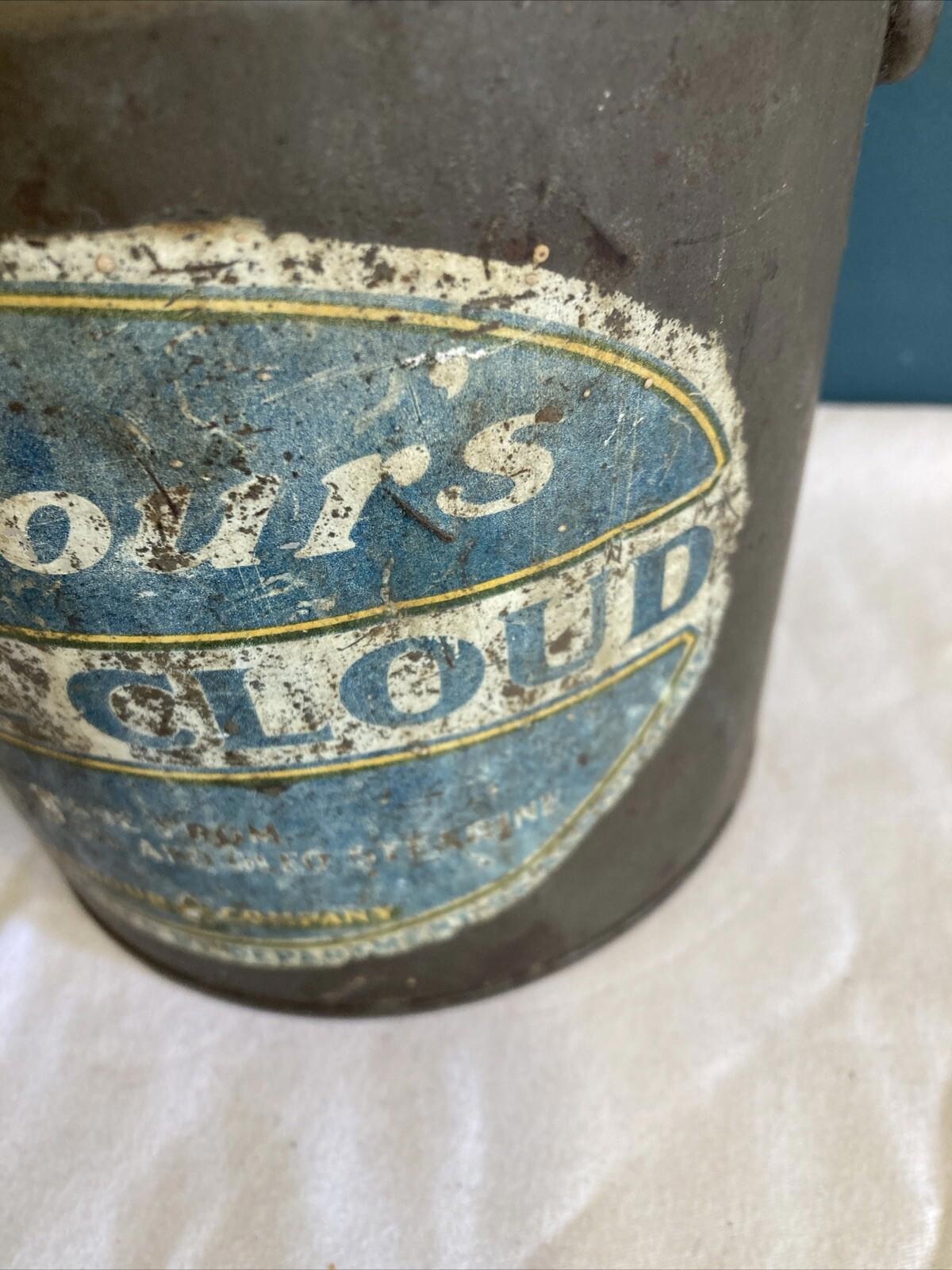 Vintage Armour's White Cloud Shortening Can – 4 Lb Metal Bucket