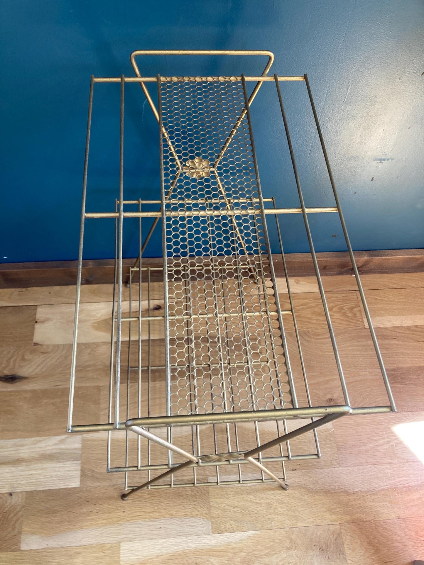 Vintage Mid Century Modern Brass Finished Plant Stand Shelf