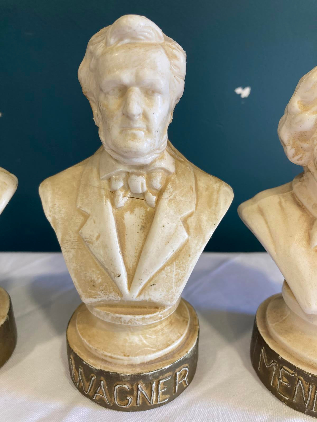 Vintage Set of 4 Composer Busts