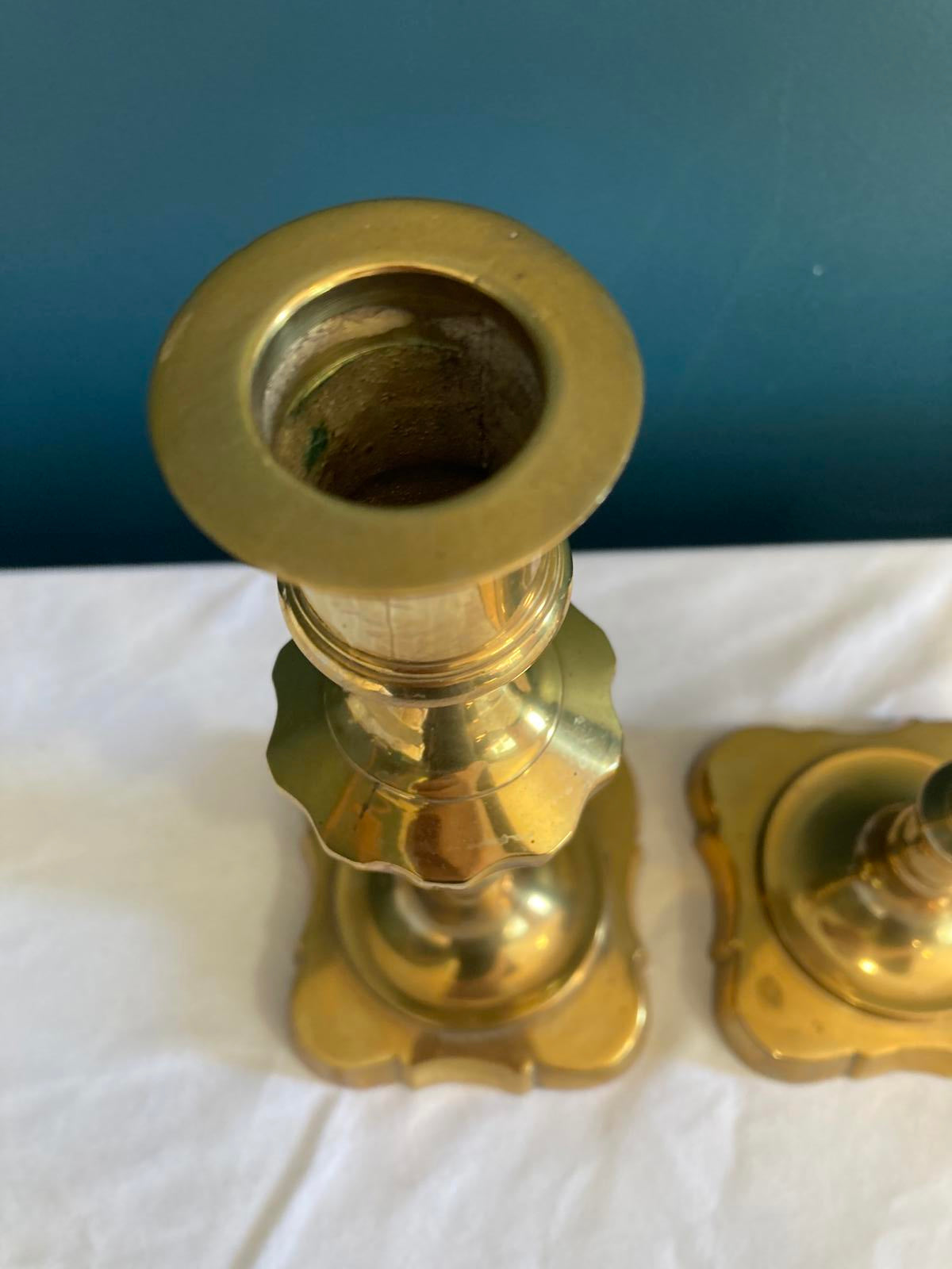 Vintage Carnat Brass Candlestick Pair