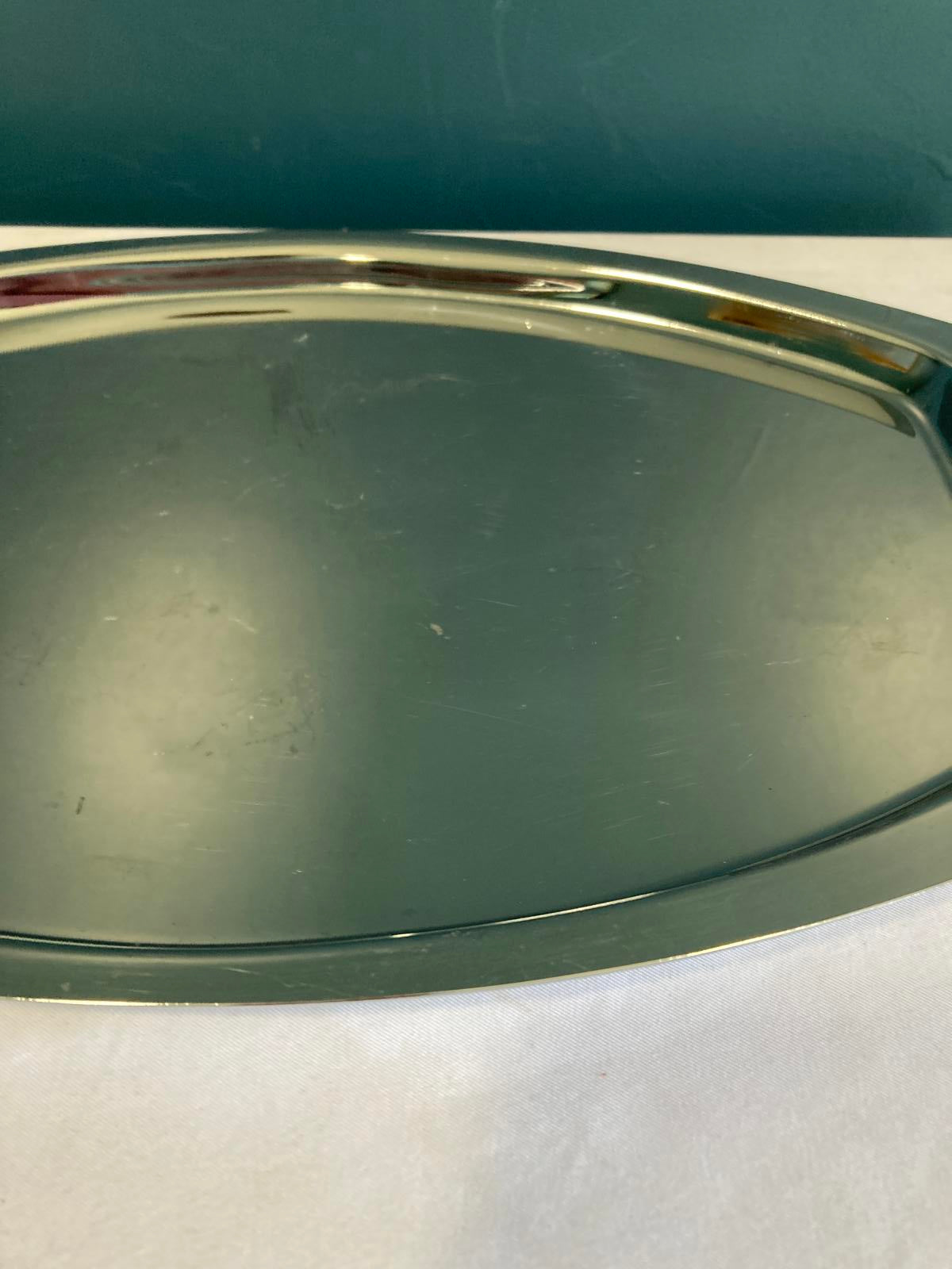 Vintage Kromex Serving Tray – Chrome & Brass Handles, Midcentury Modern Barware