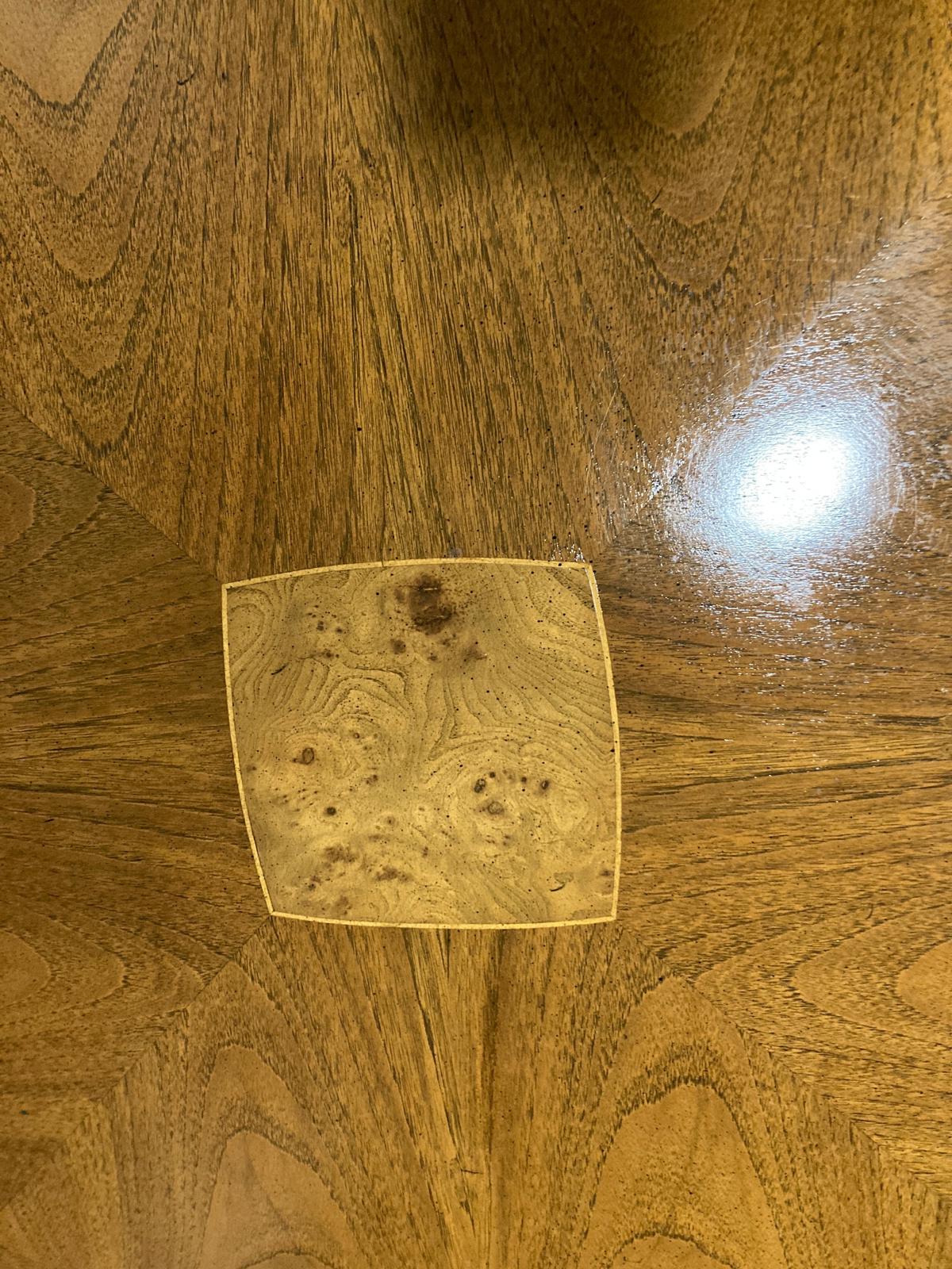 1950s Vintage Burl Inlay Side Table