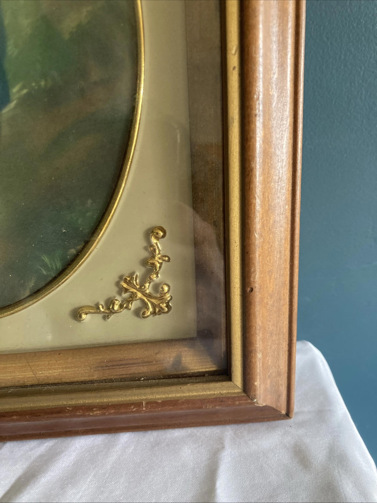 BLUE BOY Vintage Turner Wall Accessory Wood Frame Gold Accents 8” X 10”