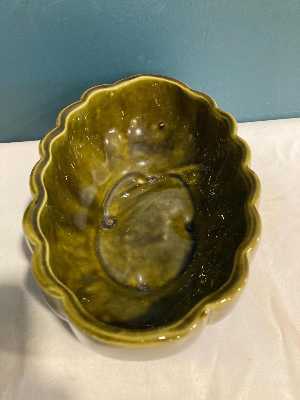 Vintage McCoy Olive Green Footed Planter – Made in USA