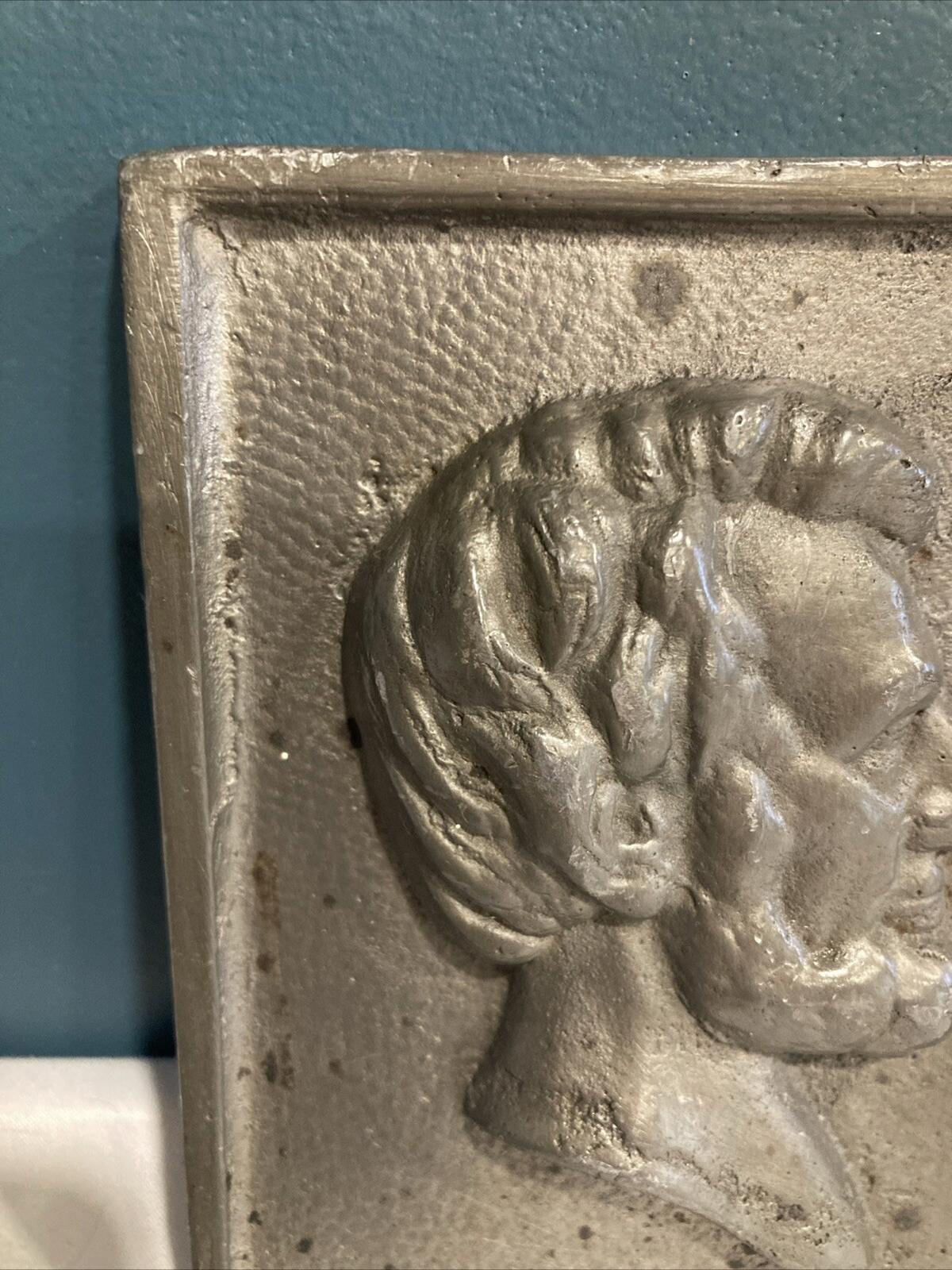 Midcentury Abraham Lincoln Metal Relief Wall Plaque – Vintage Americana Wall Art