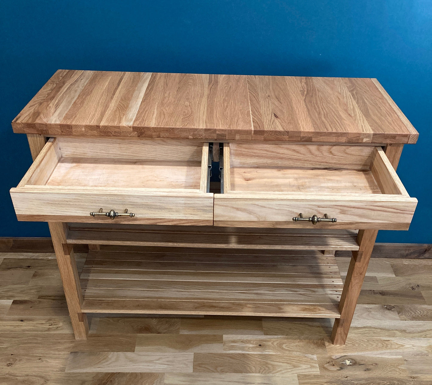 Solid Oak Butcher Block Kitchen Island