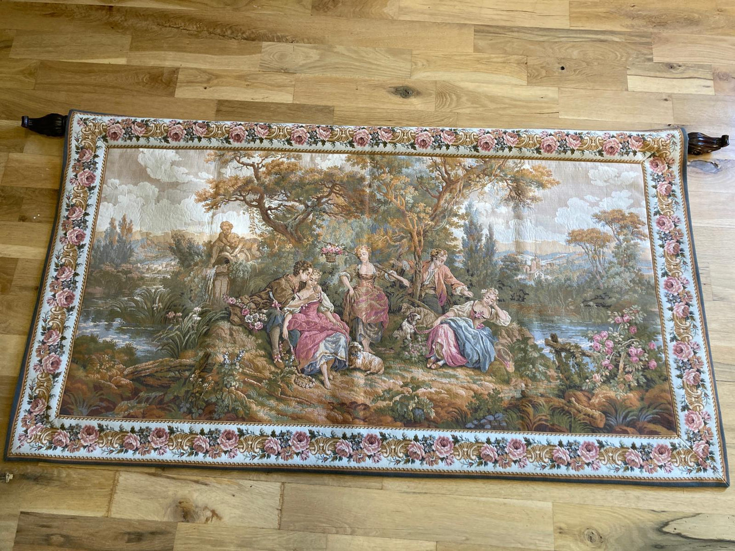 Gobelins French Tapestry Wall Hanging – Pastoral Scene Vintage Finds 67"