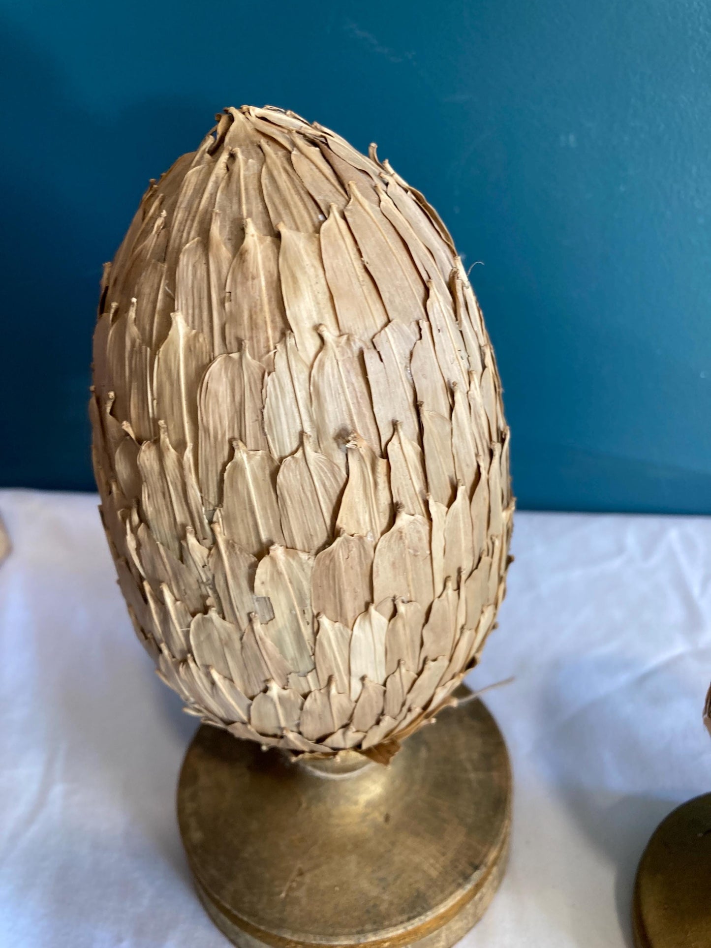 Vintage Wood and Paper Gold Artichokes, Set of 2