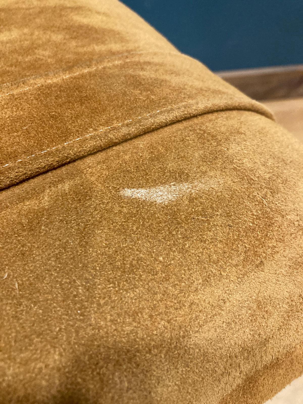 1970's Drexel Heritage Suede Golden Tan Ottomans or Footstools, Set of 2