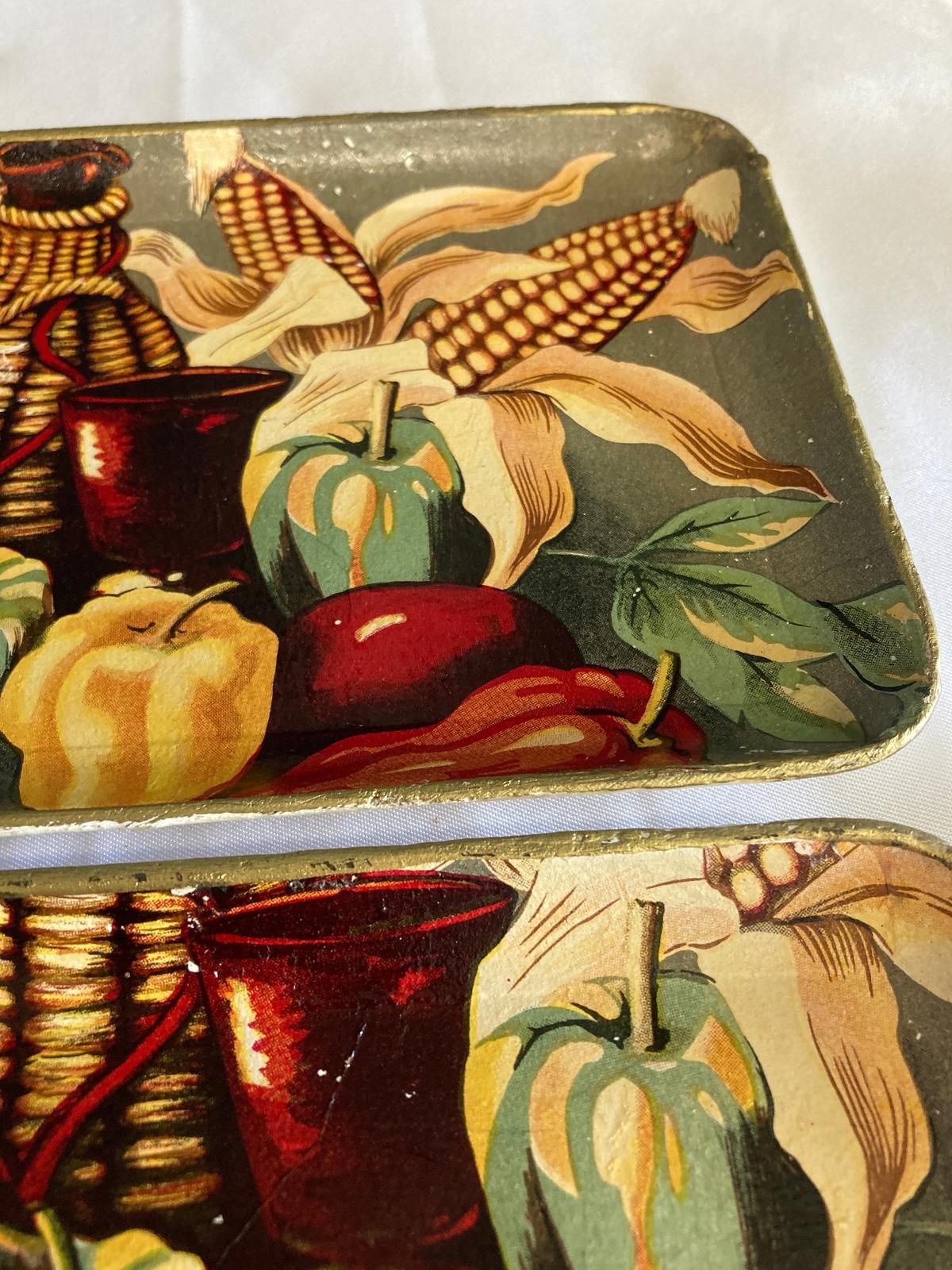 Vintage Japanese Hand Painted Resin Trays – Set of 4