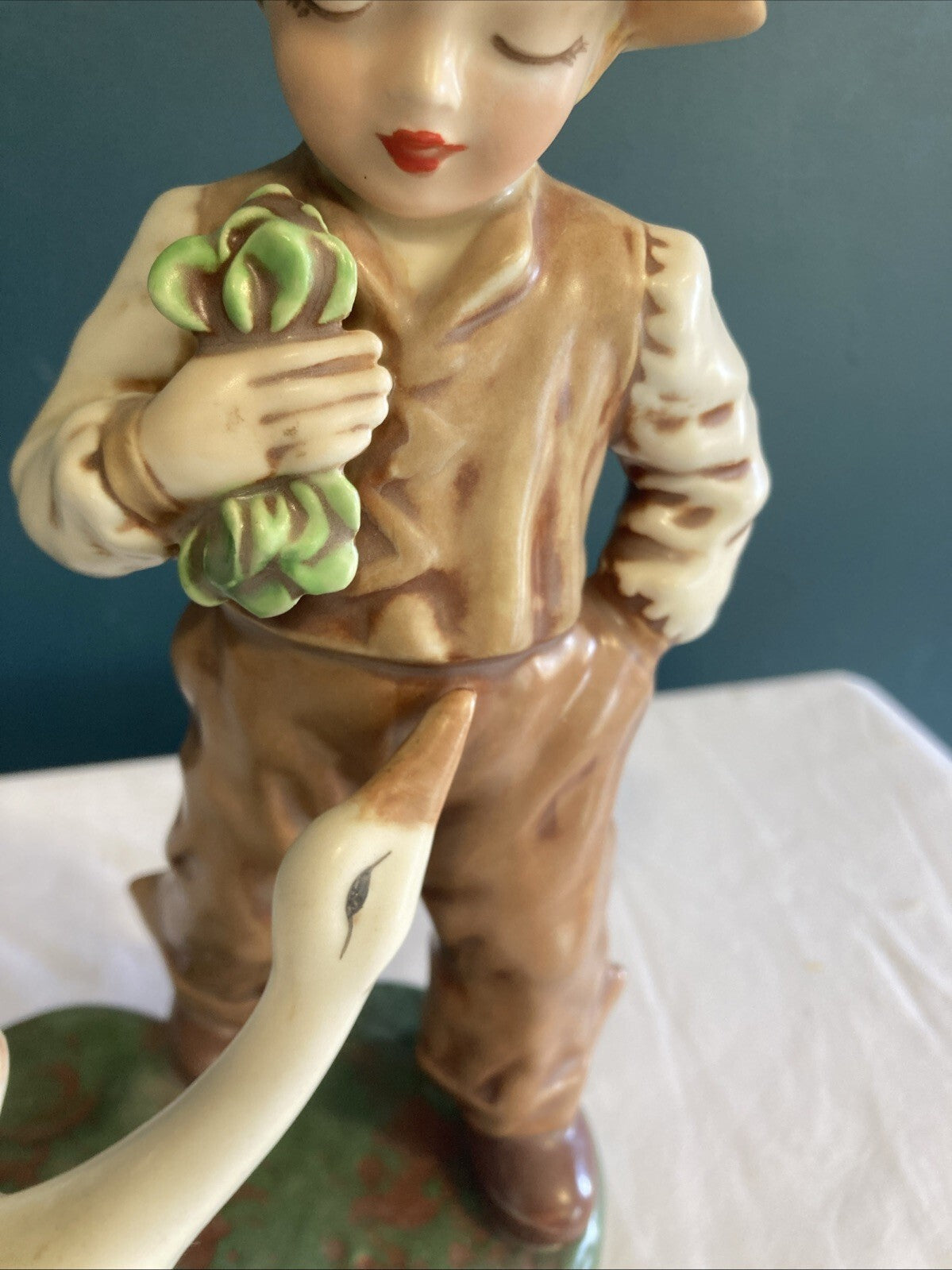 Vintage Boy with Goose Holland Figurine Mold