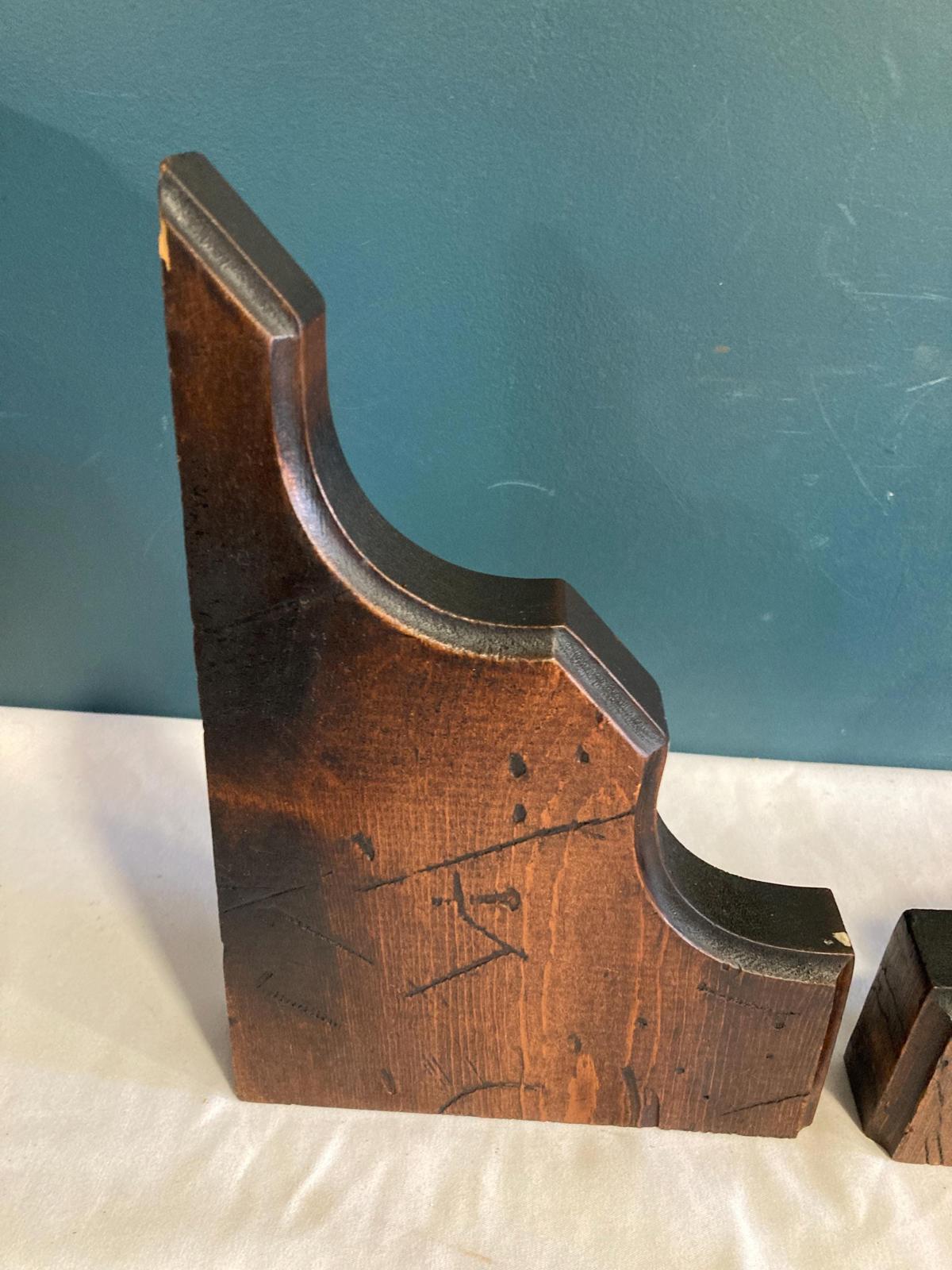 Vintage Rustic Wood Shelf Brackets, Set of 2 Architectural Salvage