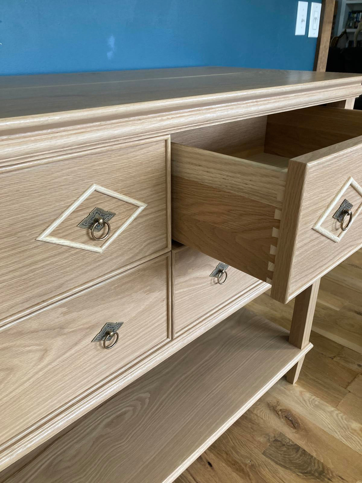 Handmade Solid Oak Console with Drawers – Entryway Table – Custom Wood Sideboard