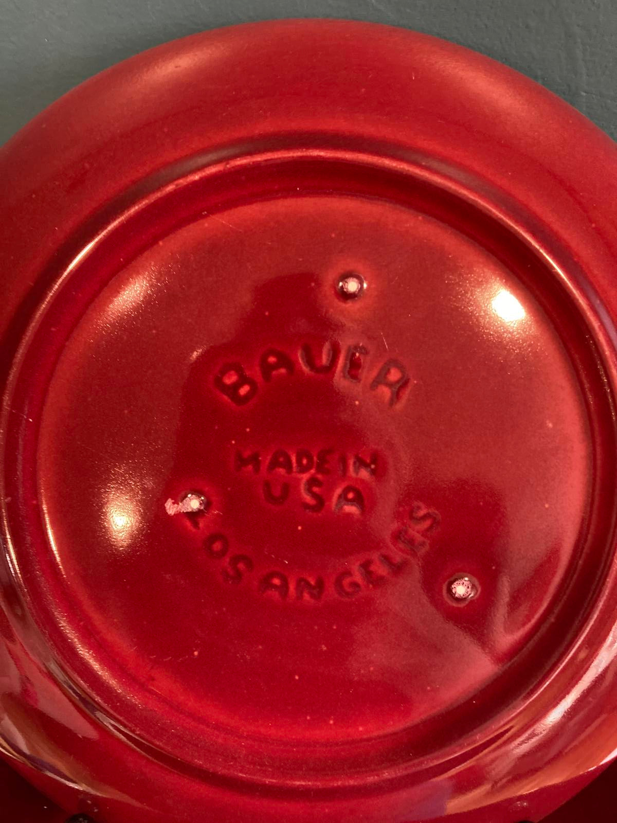 Set of 7 Bauer Pottery Monterey Moderne Red Luncheon Plates – Cranberry 9.5"