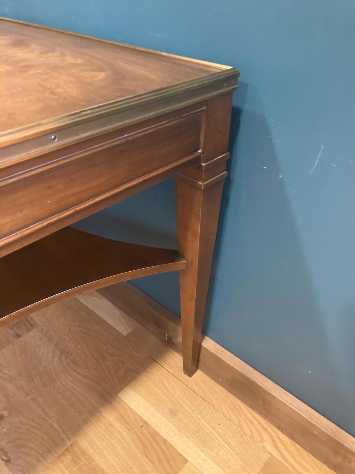 Vintage 1950s Baker Furniture Neoclassical Side Table W/Star Shelf & Brass Pulls