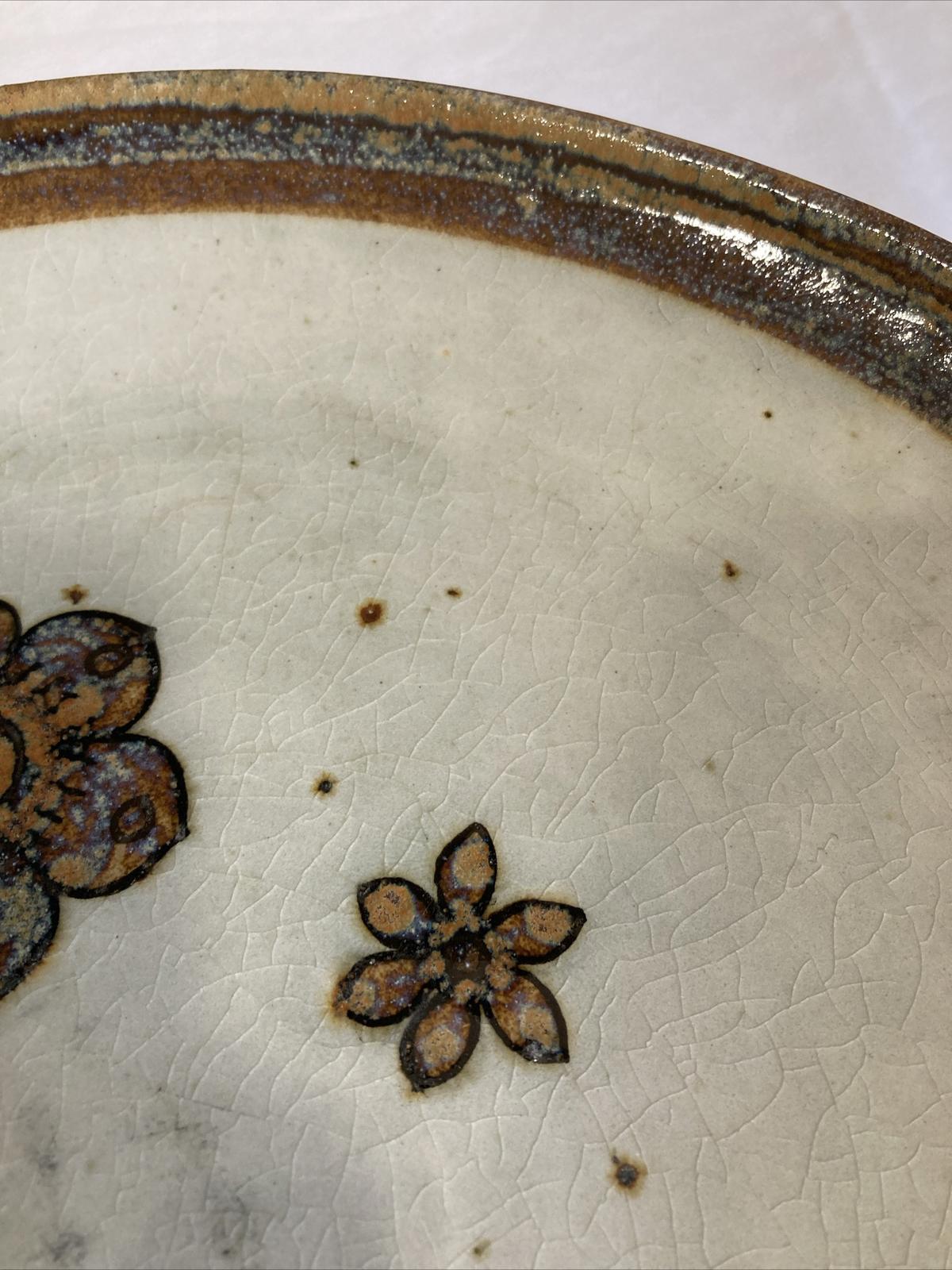 Vintage Ken Edwards Tonala Pottery Plate – Hand-Painted Vera Cruz Flowers – 11"