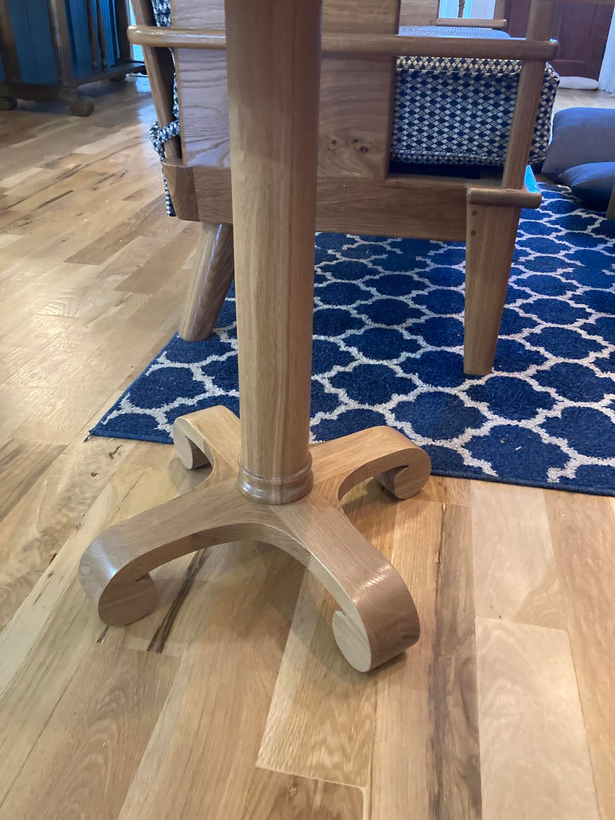 Custom Handmade Oak Pedestal Side Table