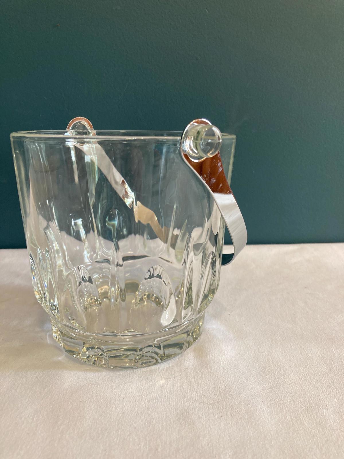 Vintage Crystal Ice Bucket with Removable Handle