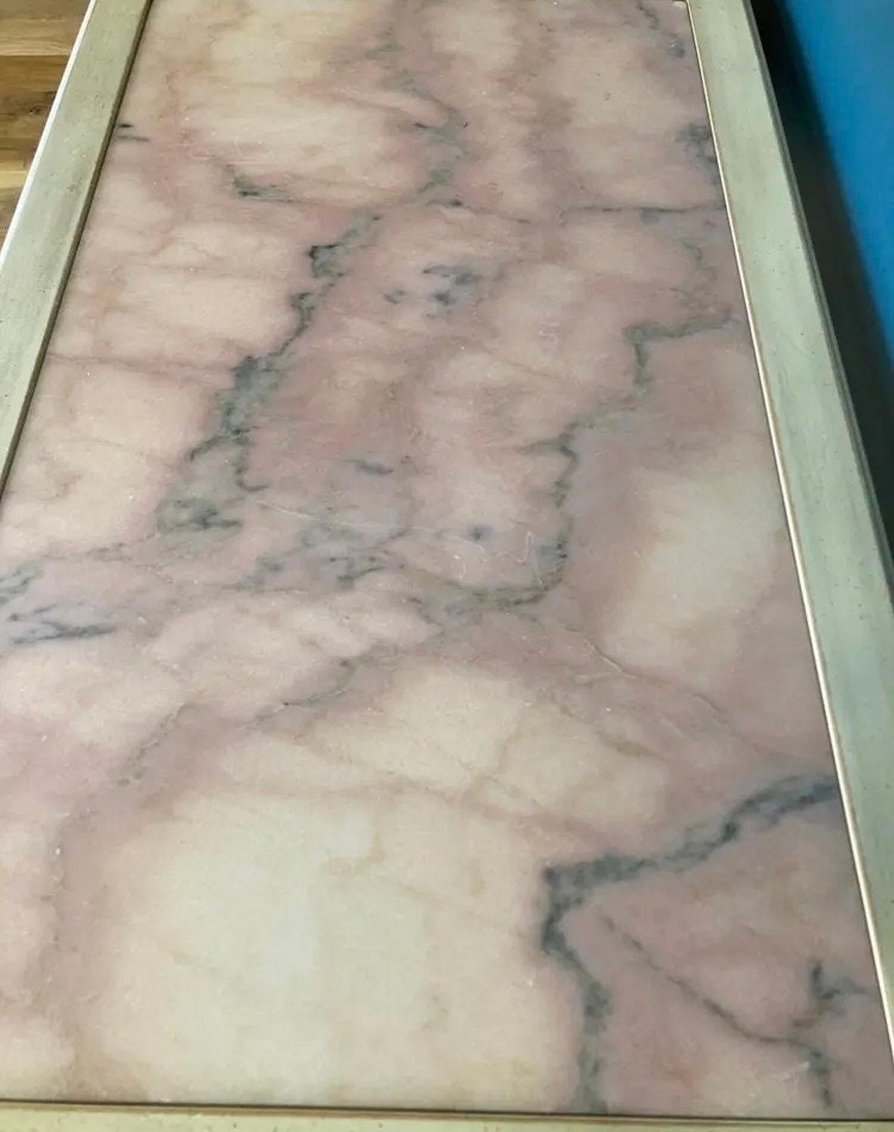 Early 20th Century Italian Pink Marble Topped Vanity or Desk