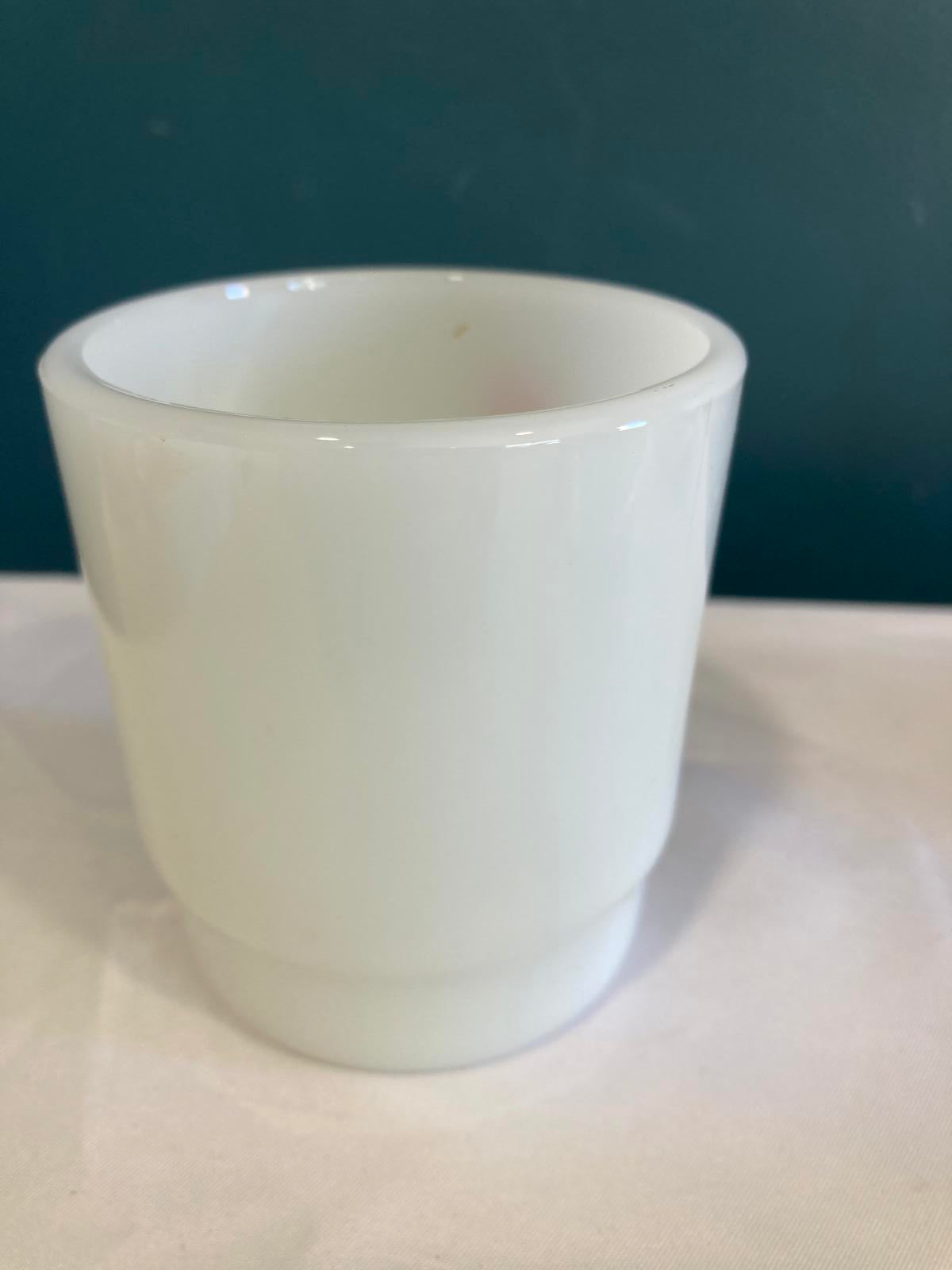 Midcentury Salvation Army Milk Glass Mug Anchor Hocking Made in USA